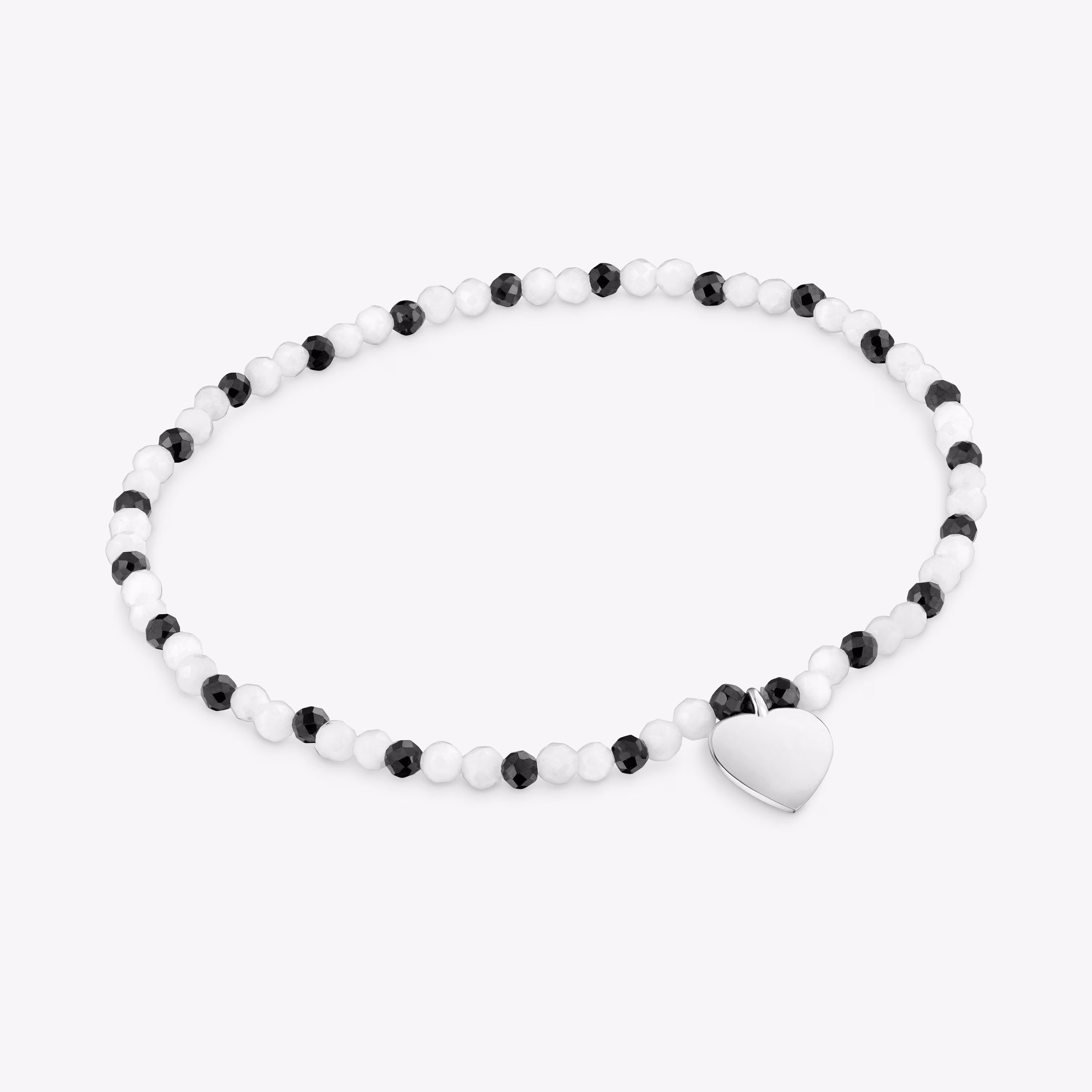 Pulsera elástica con calcedónia, espinelas y corazón de plata TOUS Motivos