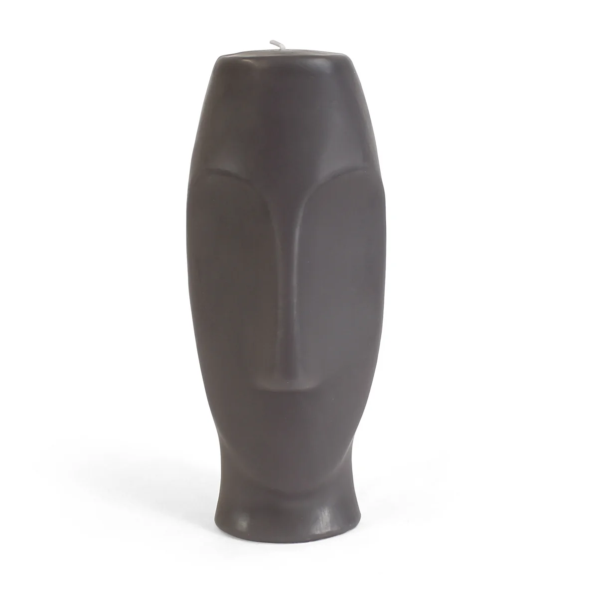 Collection - Massive Blockkerze Gesicht, H 23 cm / dunkelgrau