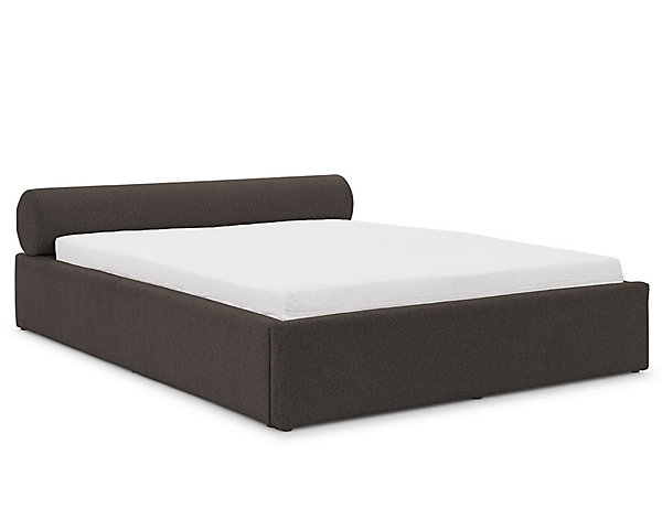 Billy - lit coffre - 160x200 cm - en tissu texturé - sommier inclus - Lisa Design