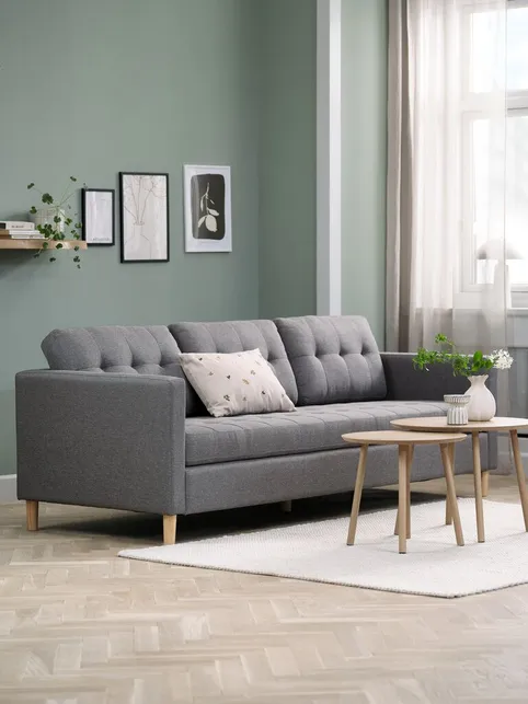 Sofa FALSLEV 3-pers. gråt stof