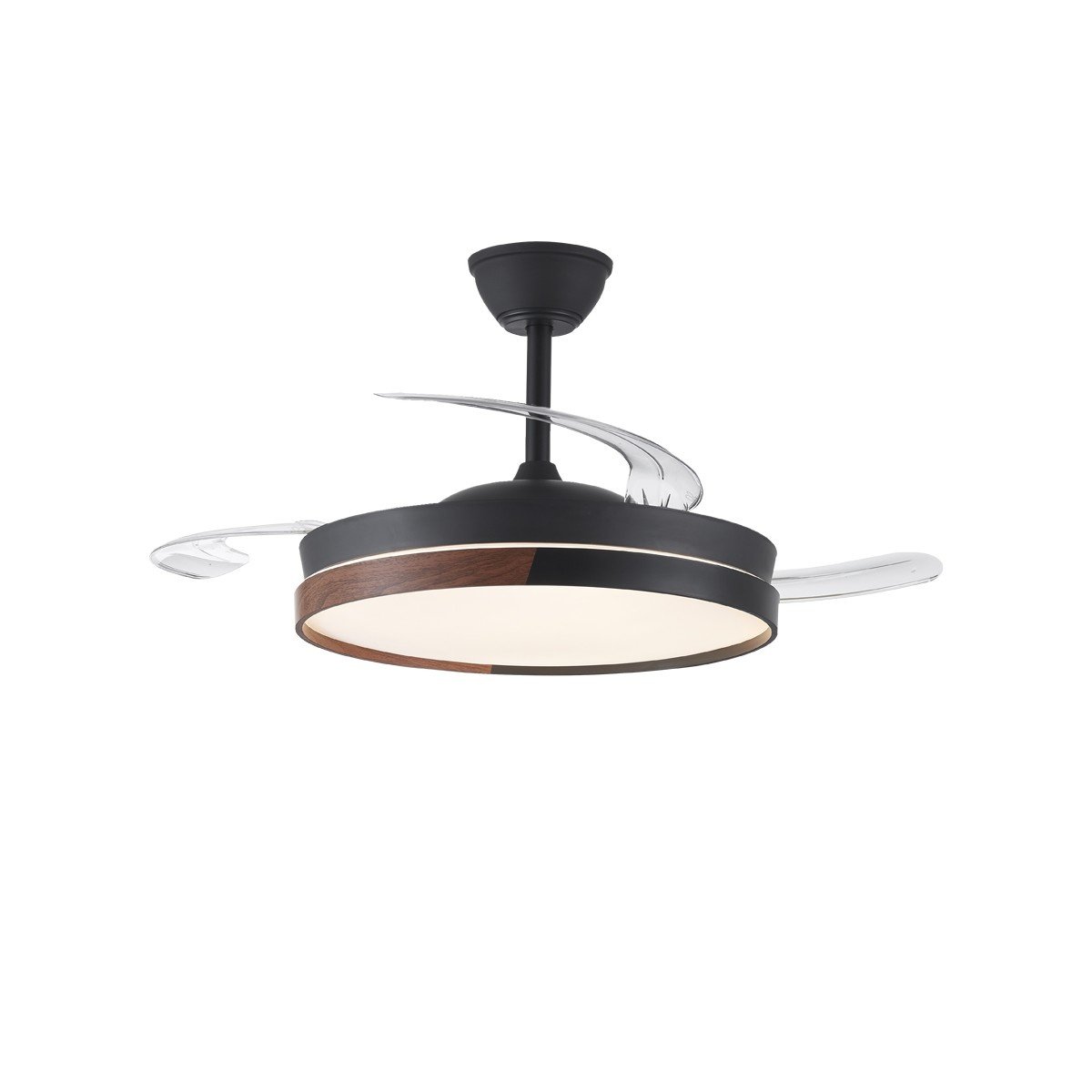 CristalRecord plafondventilator Ecoro - 1 lichts - 106 x 42  cm - zwart hout