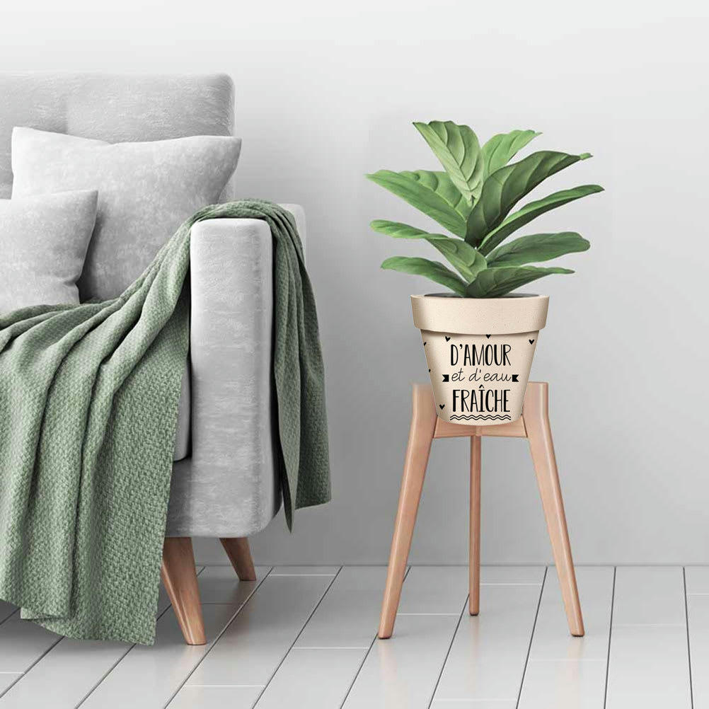 AMOUR - Cache pot en bambou d'amour et d'eau fraîche D25,5cm