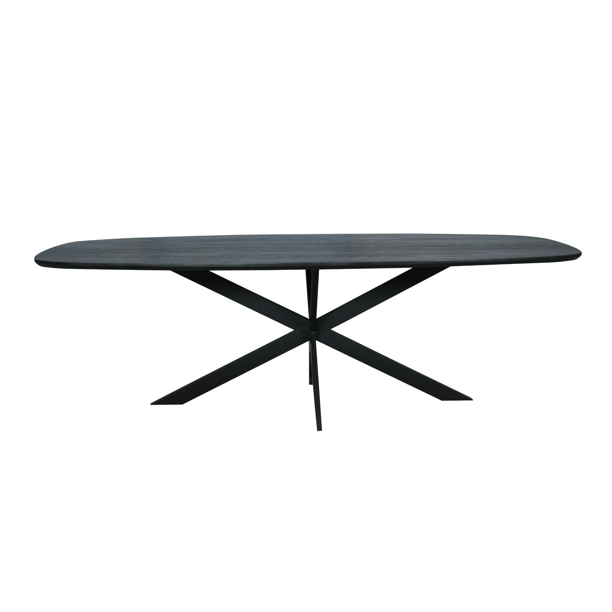 Table bois noir bords arrondis 180 cm LEXTON