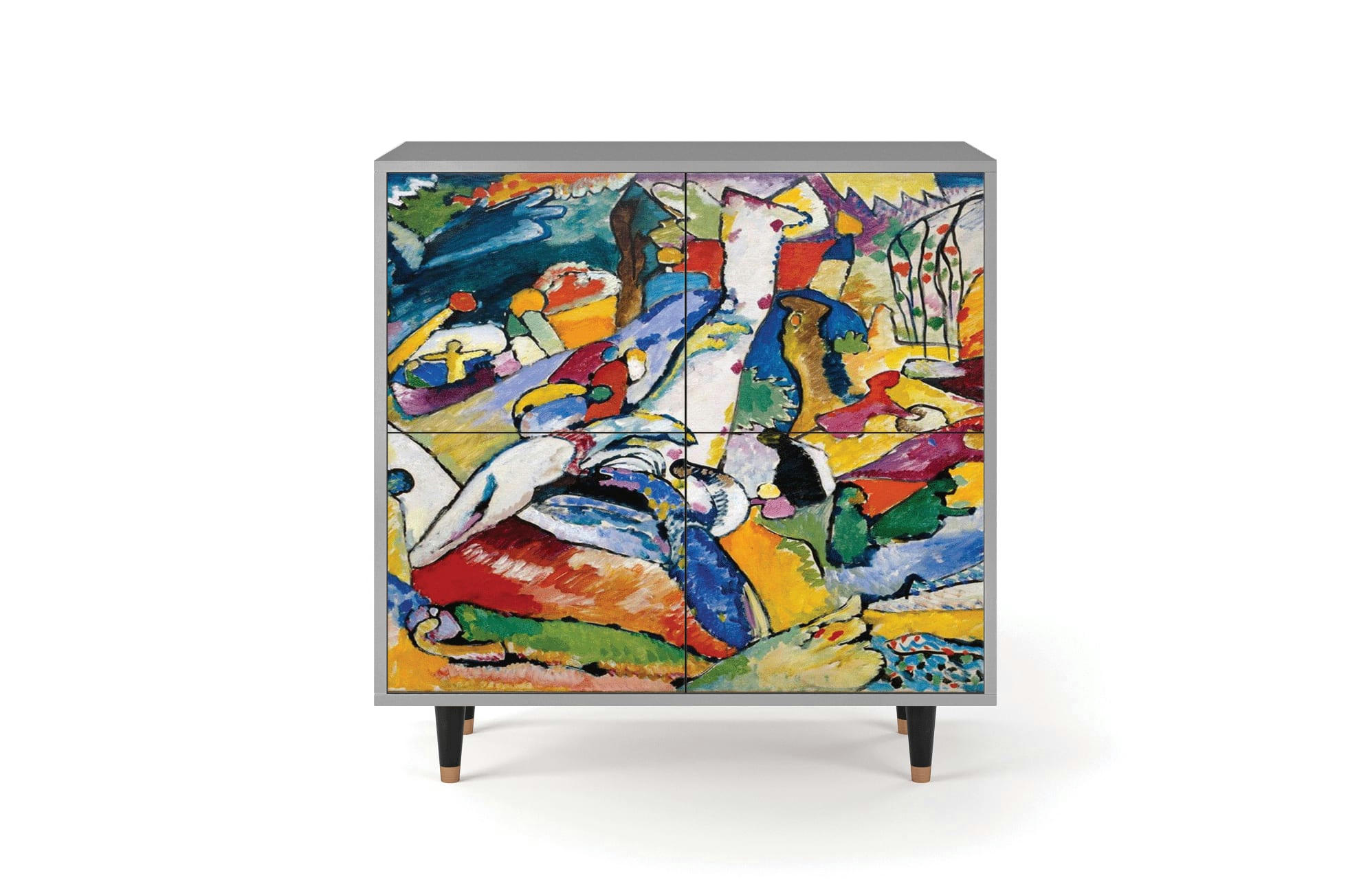 IMPROVISATION 26 BY WASSILY KANDINSKY - Buffet  multicolore 4 portes L 94 cm