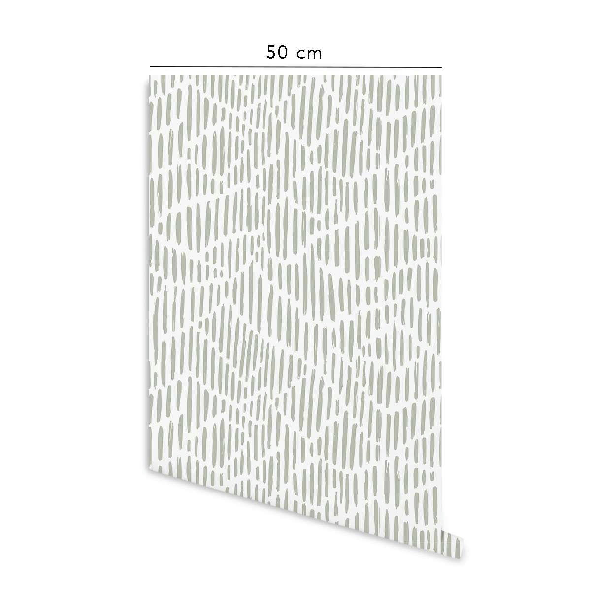 WABISABI - Papier peint vinyle adhésif wabi sabi vert 50x300 cm