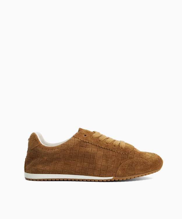 Elora Dark Tan - Suede Low-Top Trainers