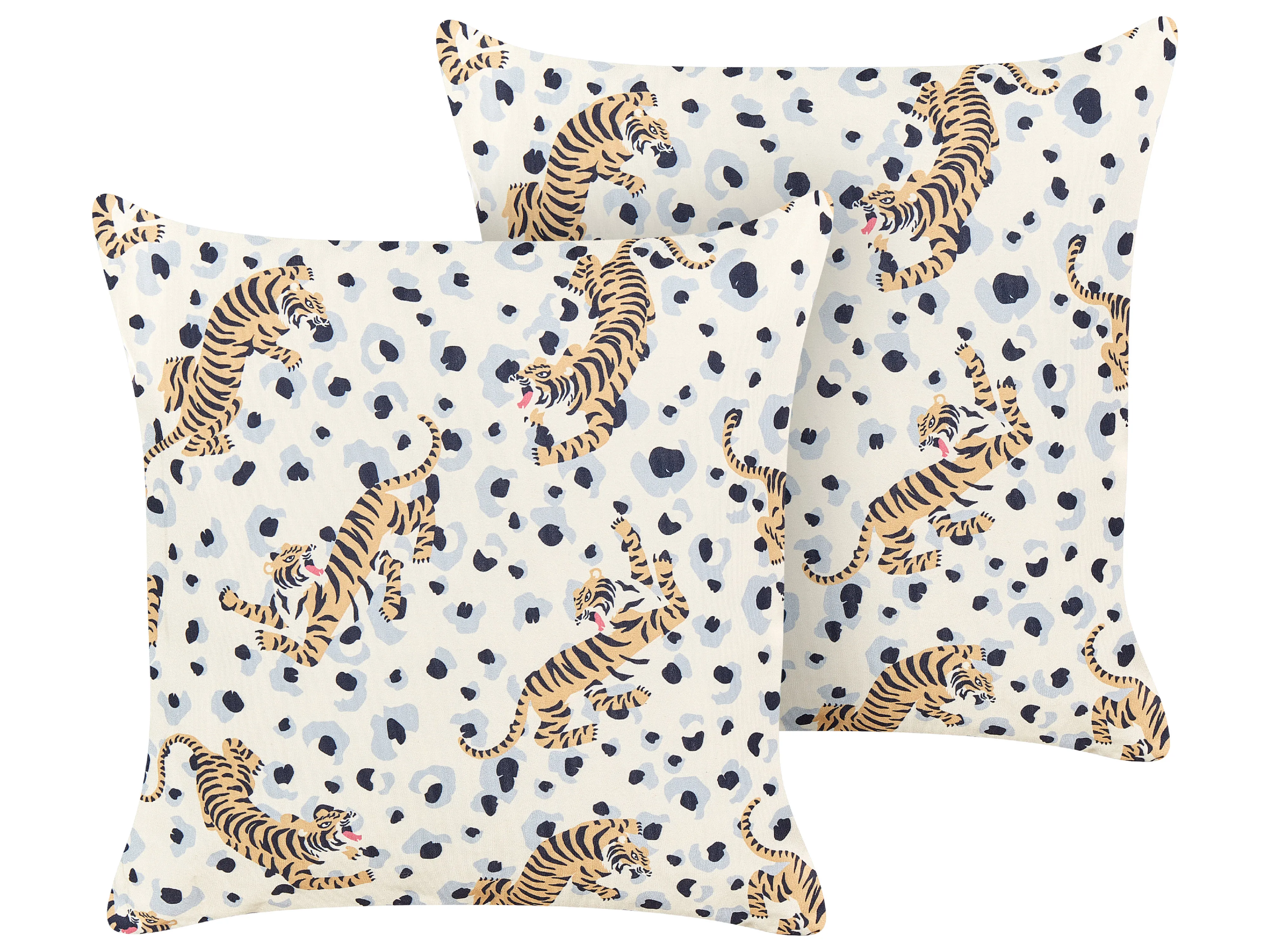 Set of 2 Outdoor Cushions ARENZANO Animal Pattern 45 x 45 cm Beige