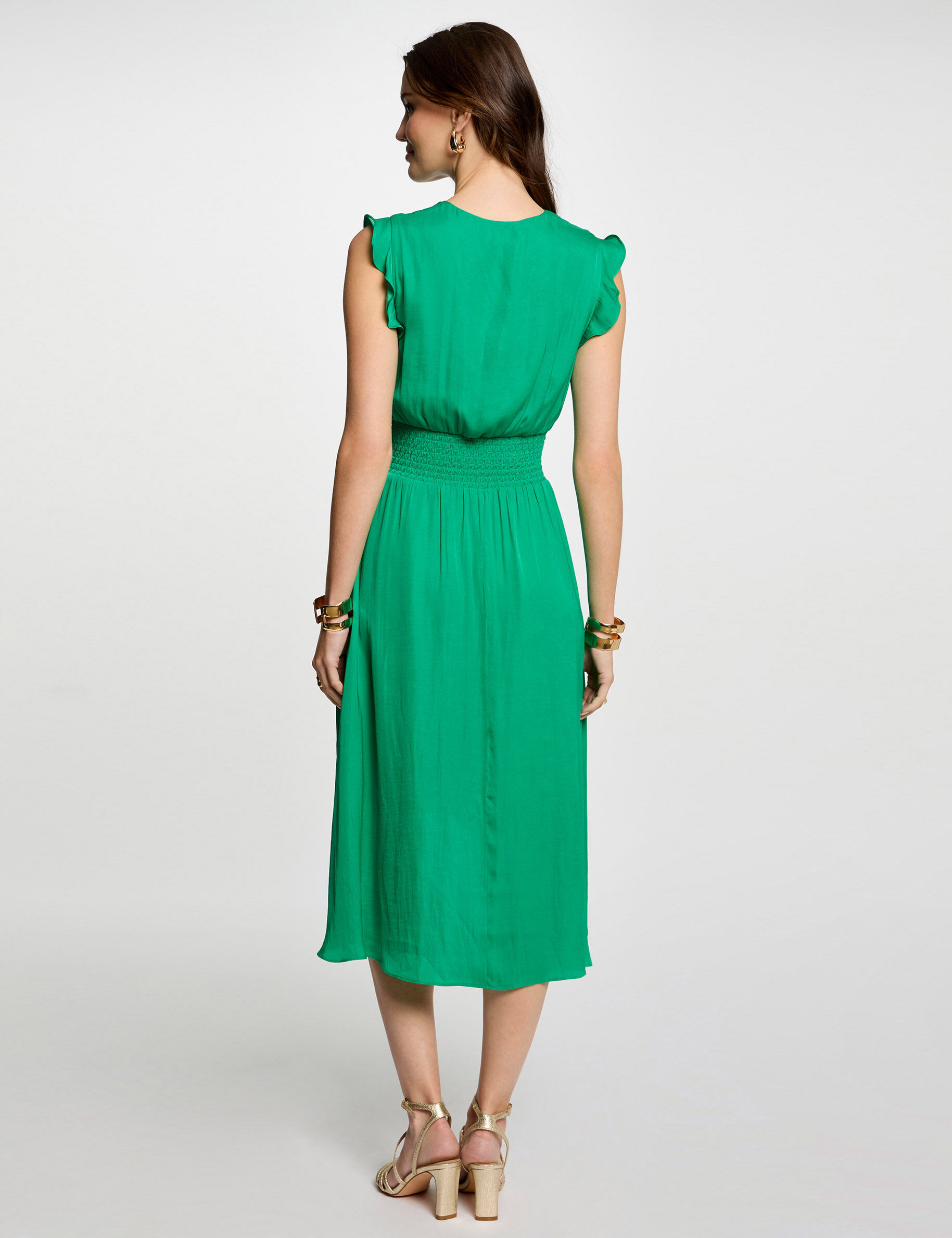 Sleeveless Loose Straight Dress Emerald Green Women