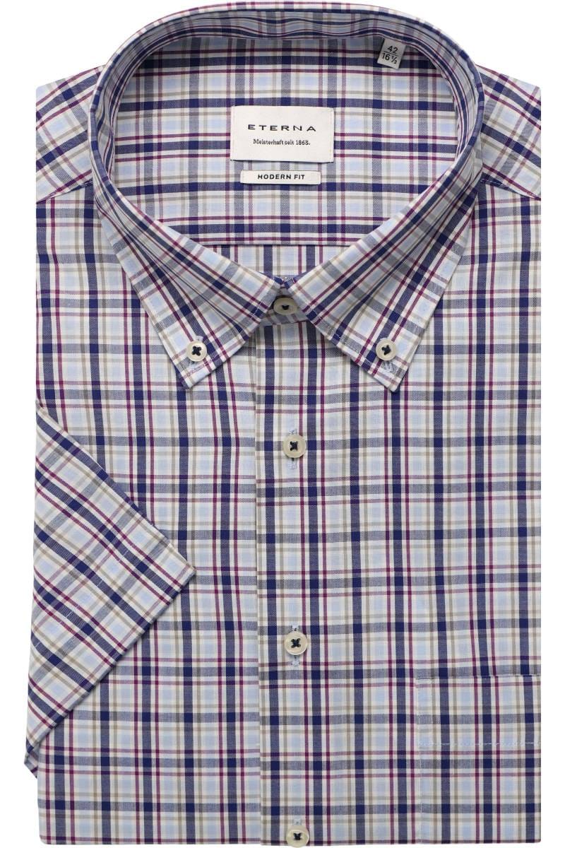 ETERNA Modern Fit Hemd violett, Kariert