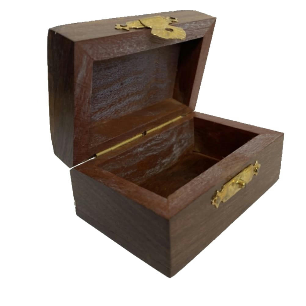 SOLEIL - Boite en bois motif soleil en laiton 7,5x5cm