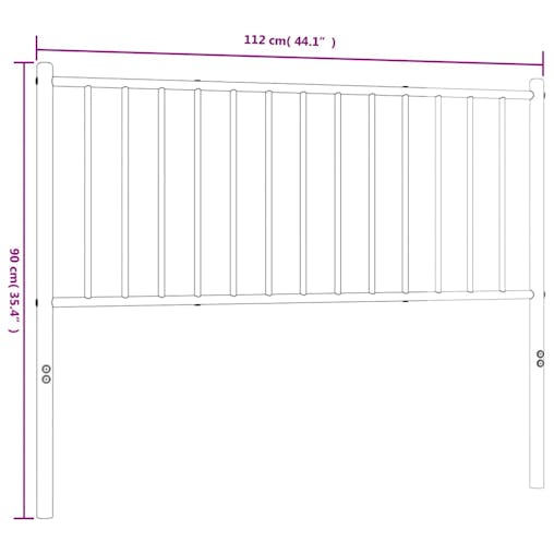 NNEVL Metal Headboard Black 107 cm