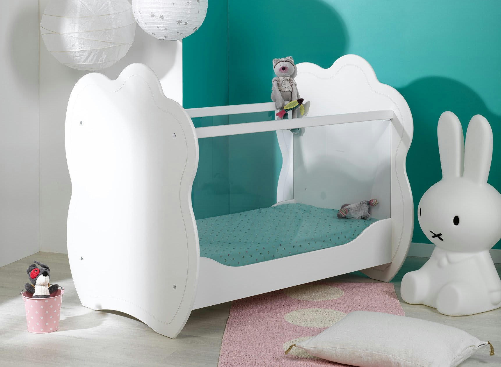 CLOUD - Lit bébé plexiglas 60x120 blanc
