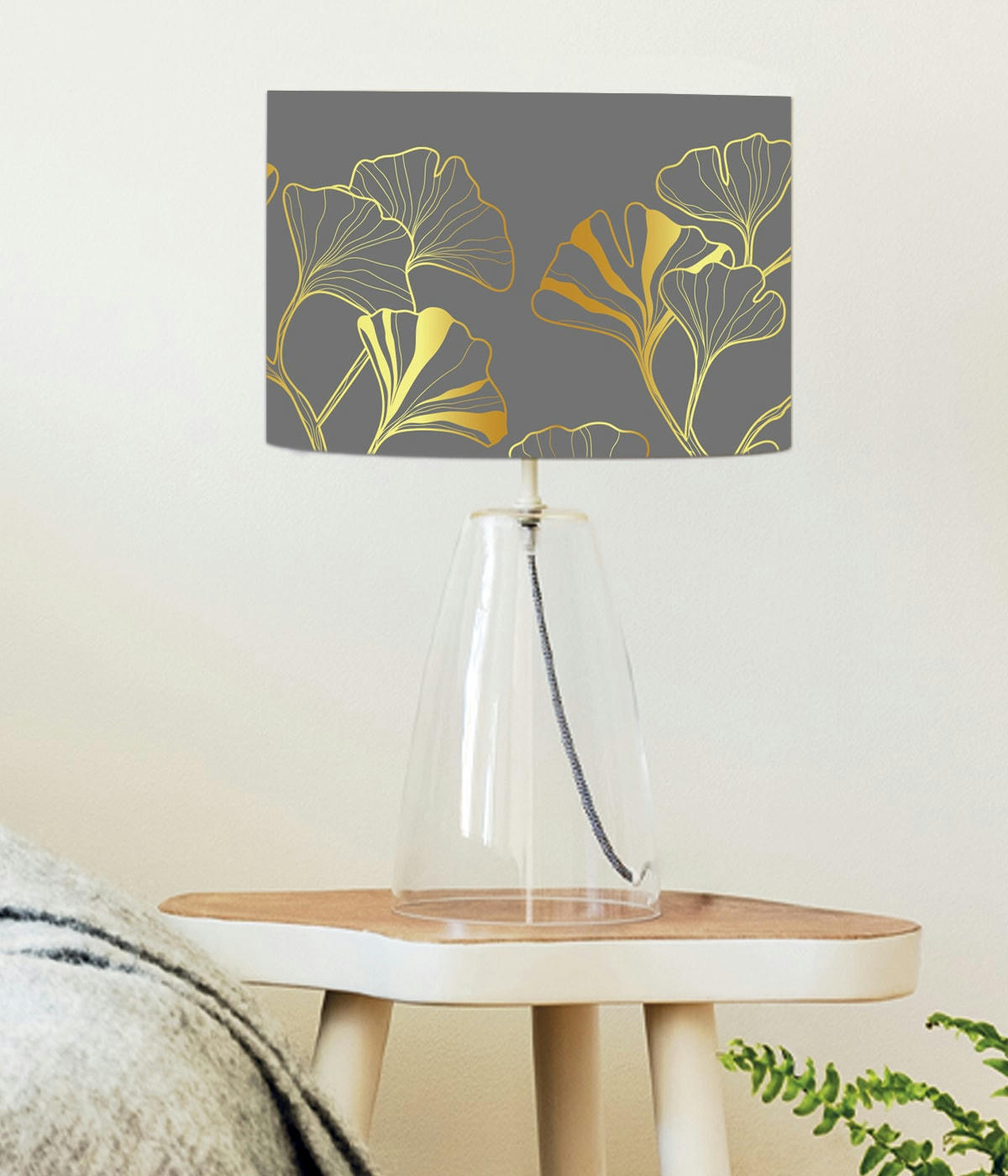 COLORS - Abat-jour chevet Iris Gris D: 25 x H: 20