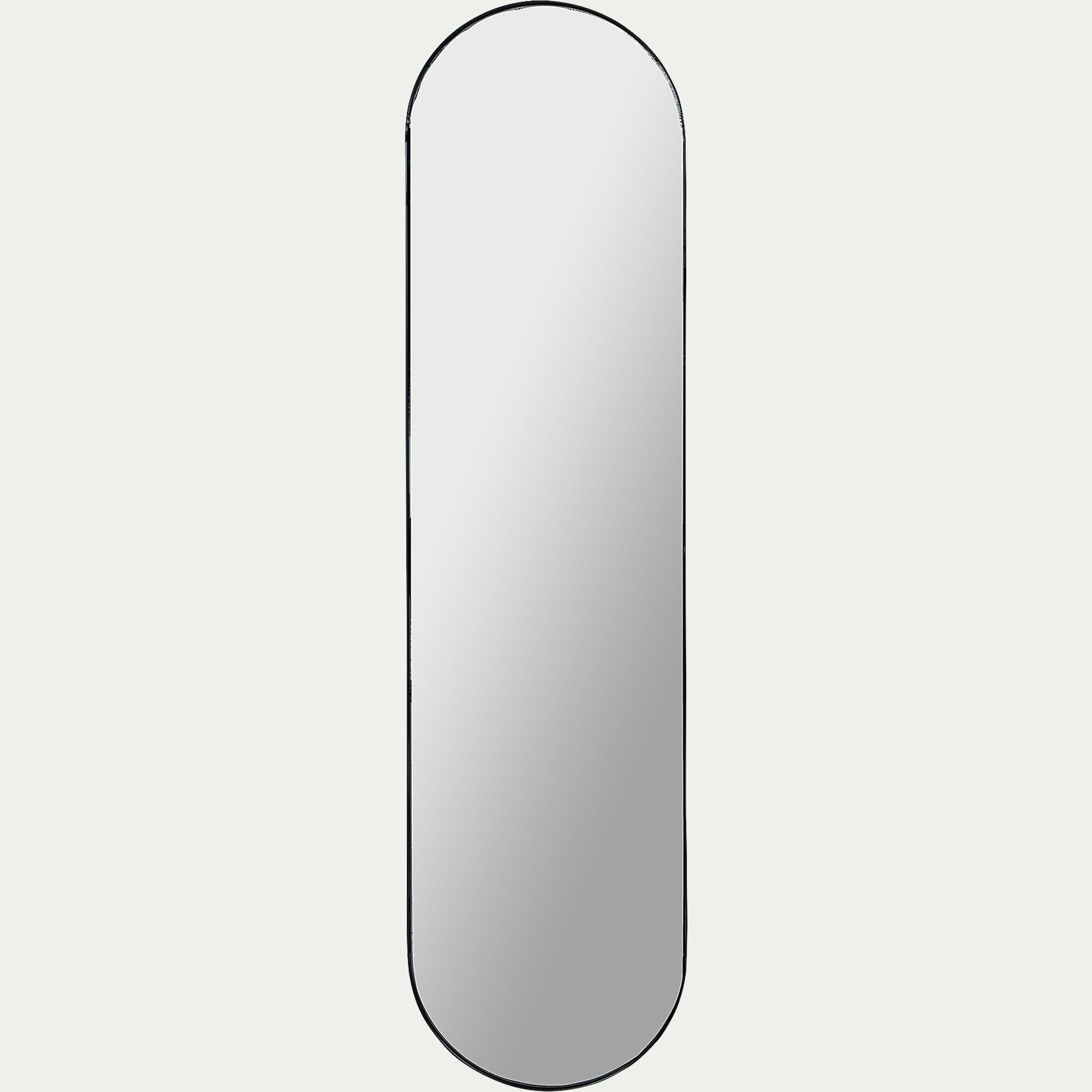 ARSENE - Miroir ovale en métal reflets bleutés - noir 30x120cm