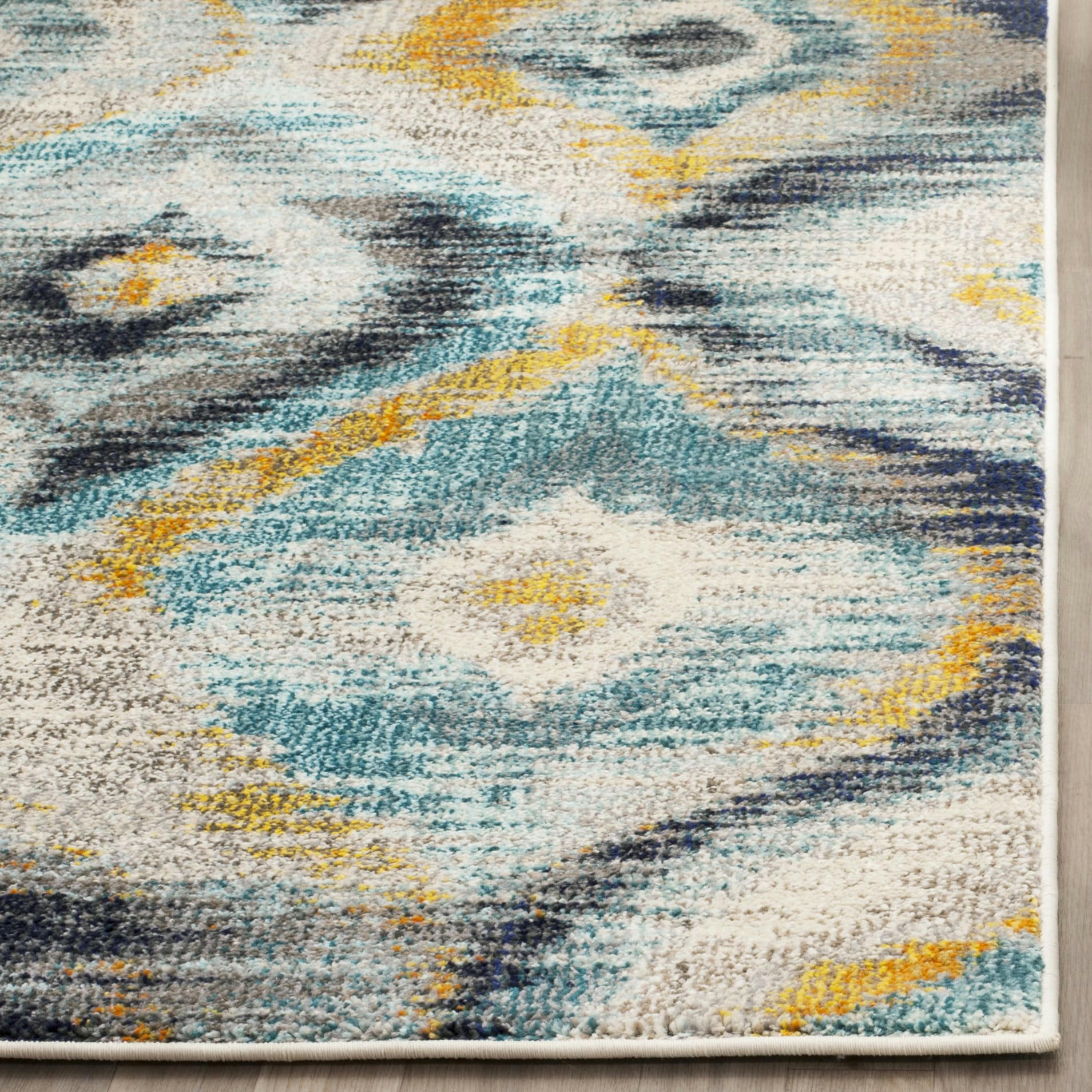 MONACO - Tapis de salon interieur en bleu & multicolore, 201 x 279 cm