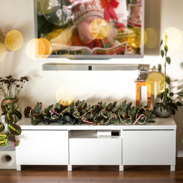 Girlanda Choinkowa Świąteczna 112 cm Zielona Gęsta