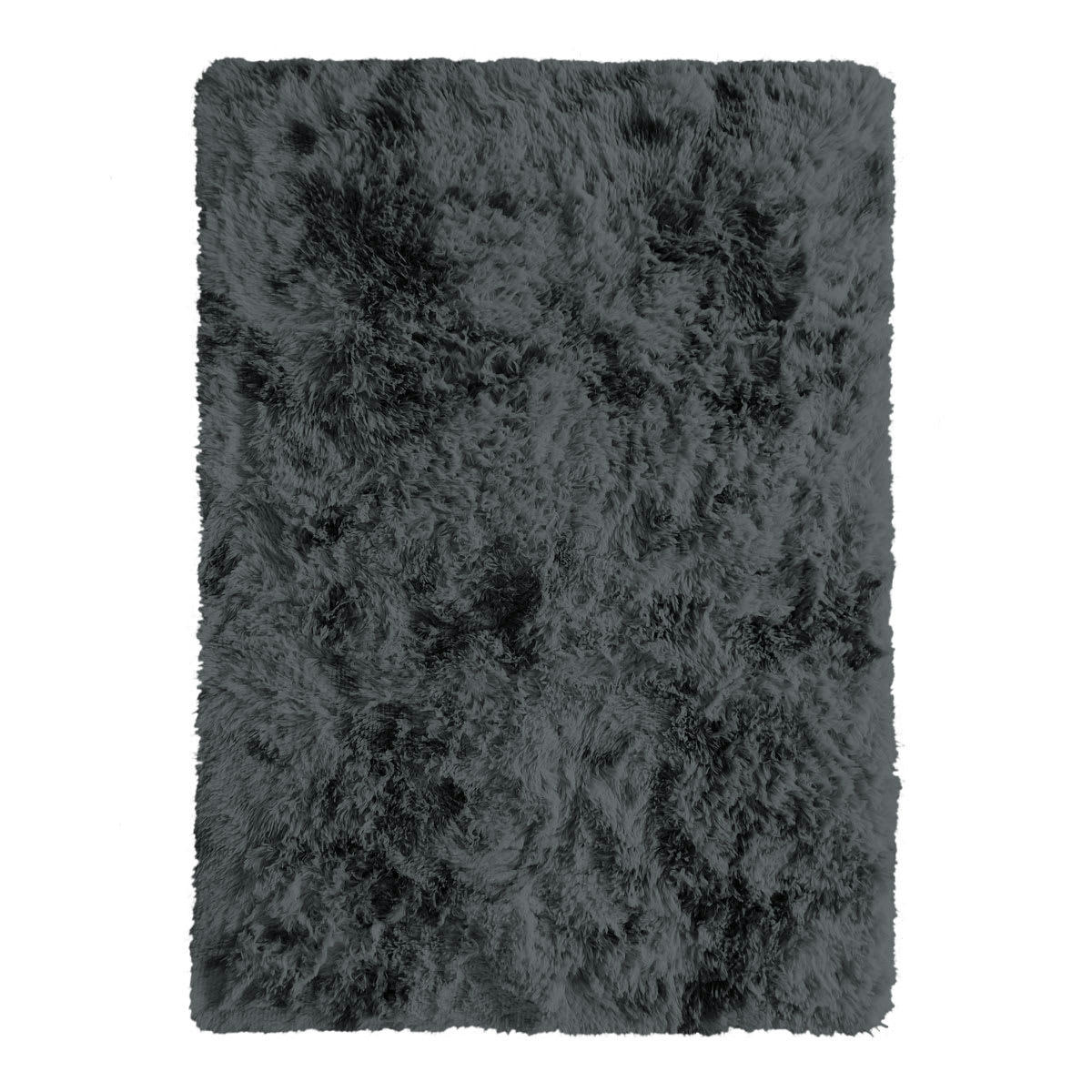 YOGI - Tapis shaggy effet tie and dye gris foncé 120x170