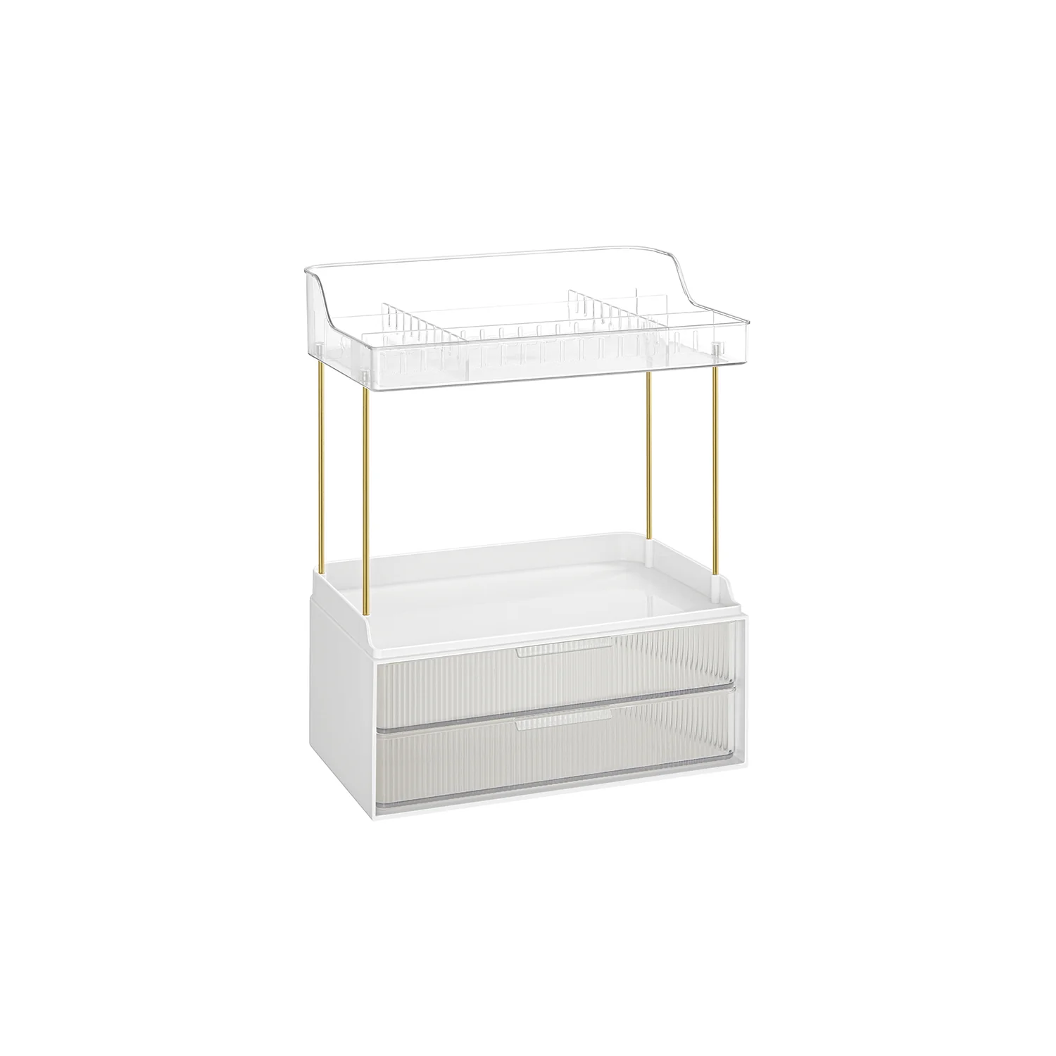 Organisateur de maquillage à 4 niveaux 20 x 32 x 391 cm blanc nuage