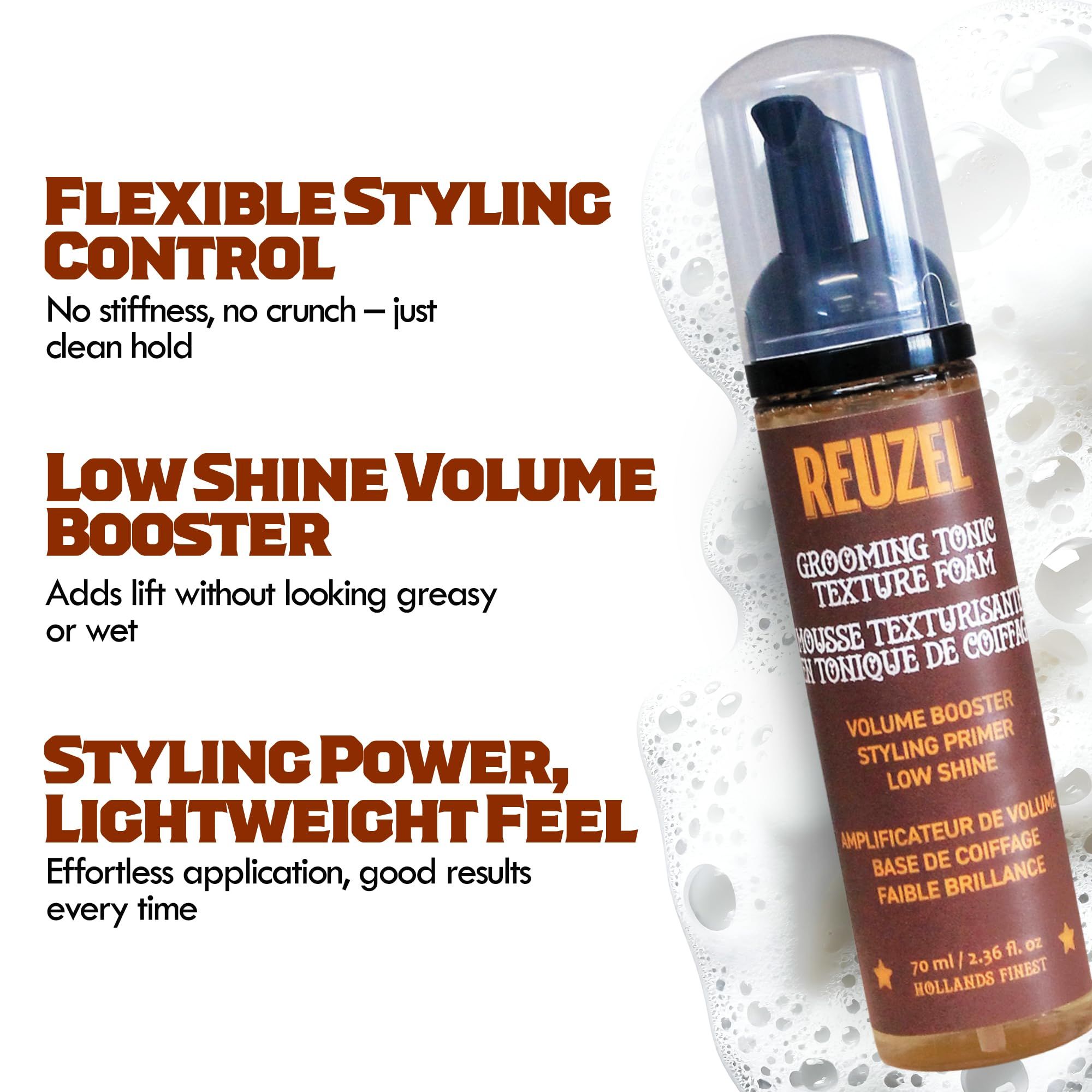 Reuzel Grooming Tonic Texture Foam Men's Hair Styling Mousse - 70ml