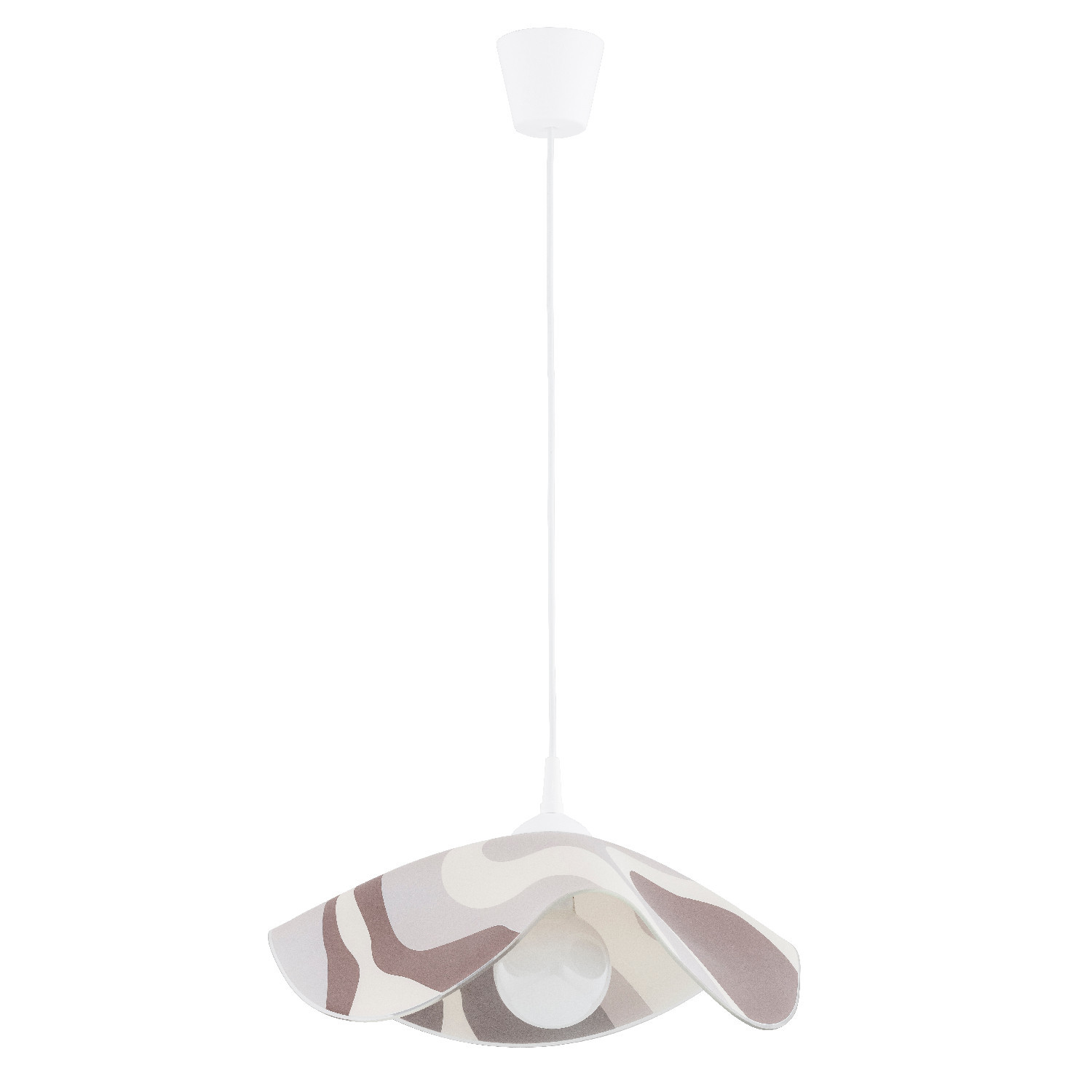 Lampa wisząca biało-beżowa-kremowa TOLKA 1xE27x15W wym: 90x48x48 cm Alfa