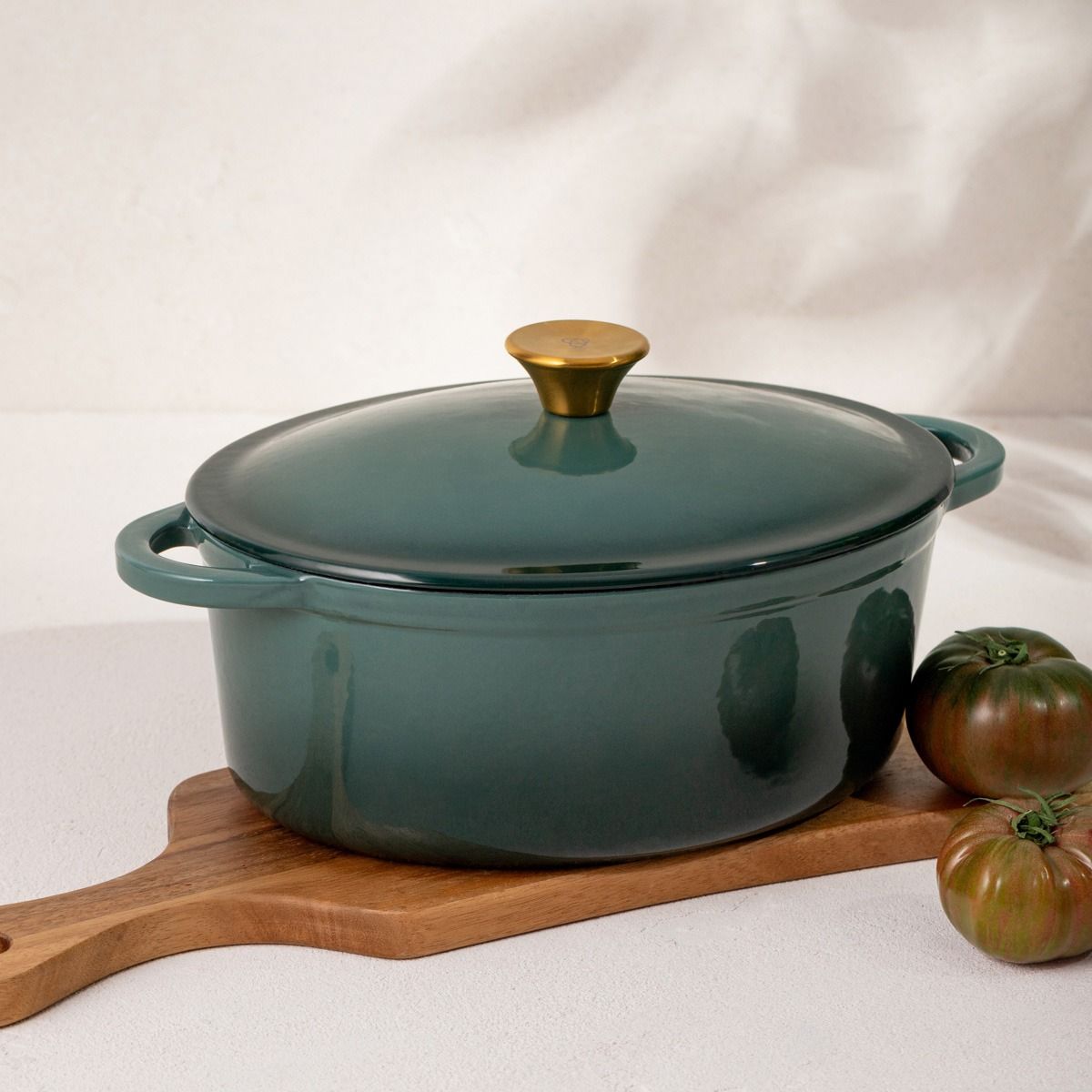 Garnek żeliwny ANDREAS zielony owalny ombre 4,5 l