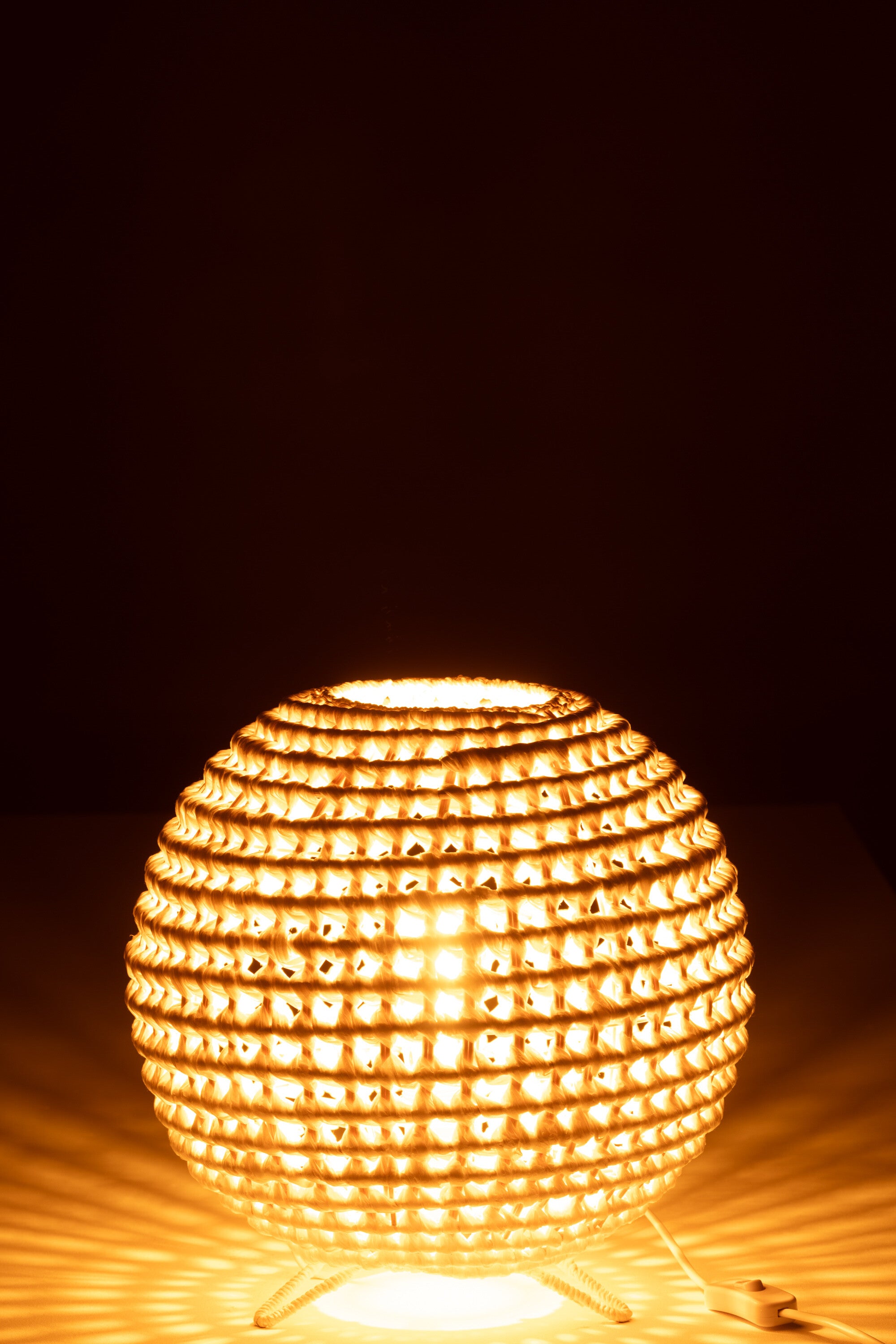 J-Line lamp Rond Getwist - metaal - wit