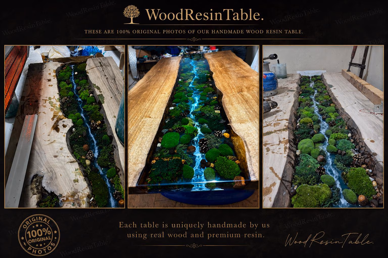 Custom USA Handmade Walnut Wood, Epoxy River Dining Table, Luxury Edge Walnut Table, Coastal Wood Furniture, Walnut Live Edge Epoxy Table