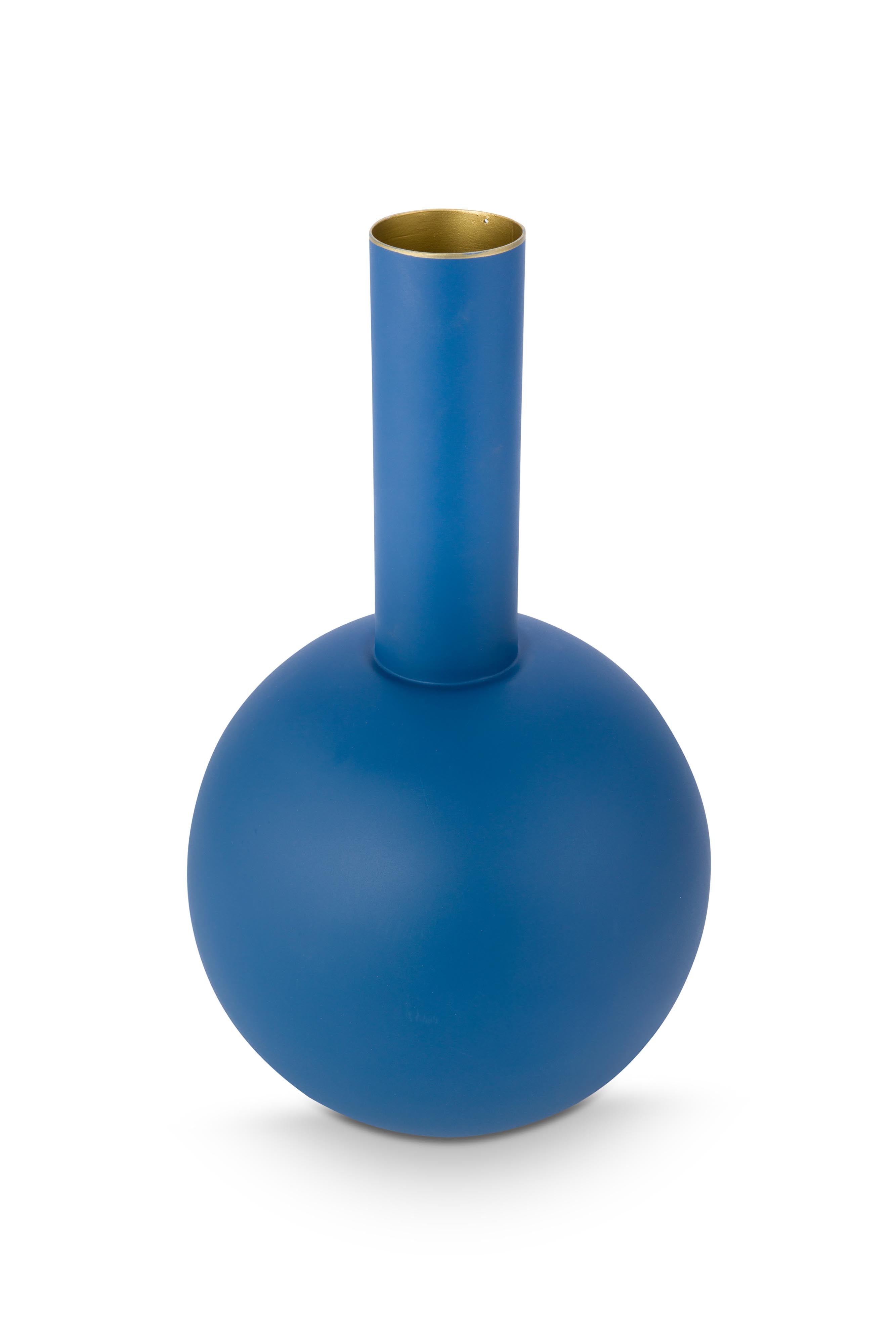 Pip Studio Vaas - Metaal - Blauw - 24.5x42cm