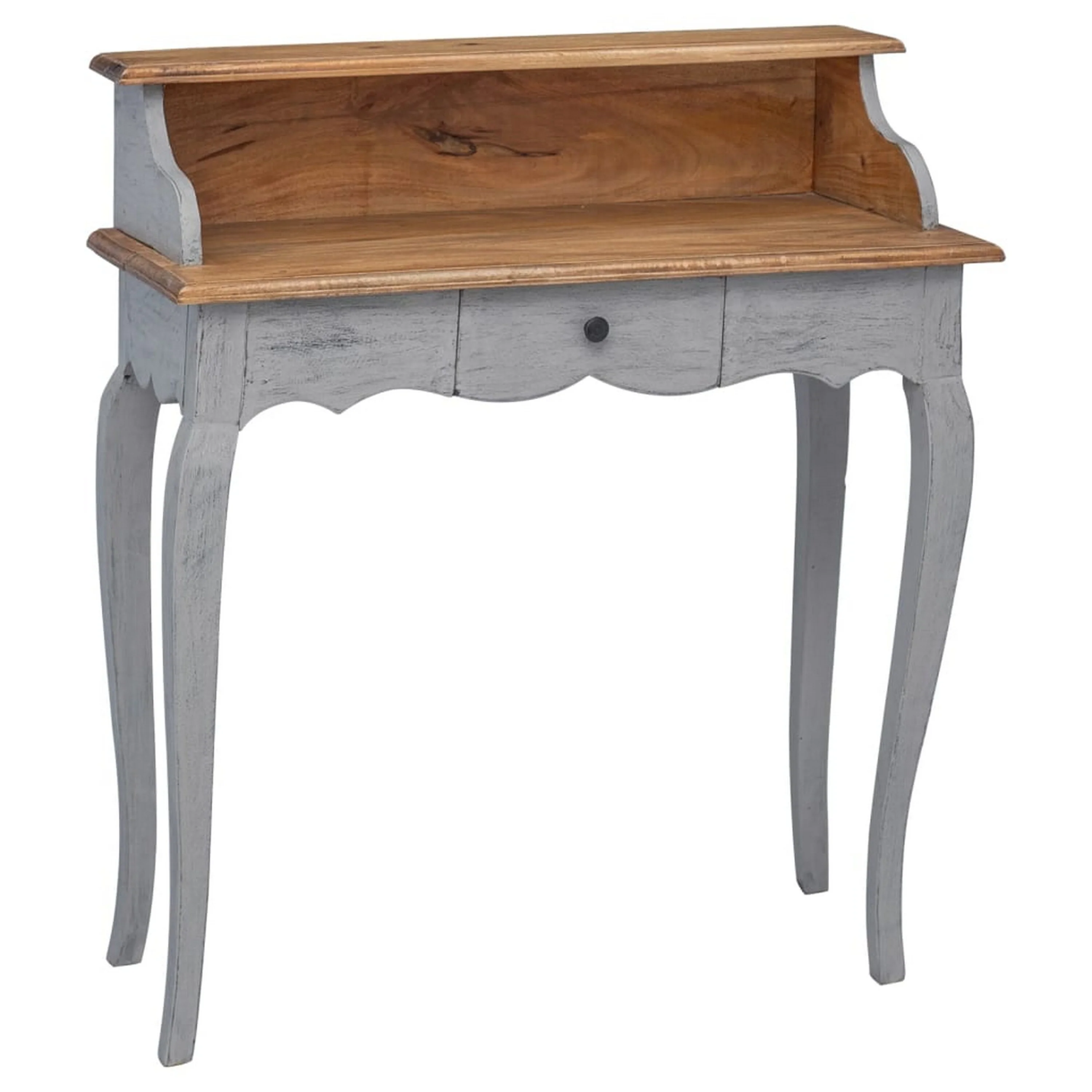 Accent Writing Desk, 36 Inch Vintage Style Gray Reclaimed Solid Wood
