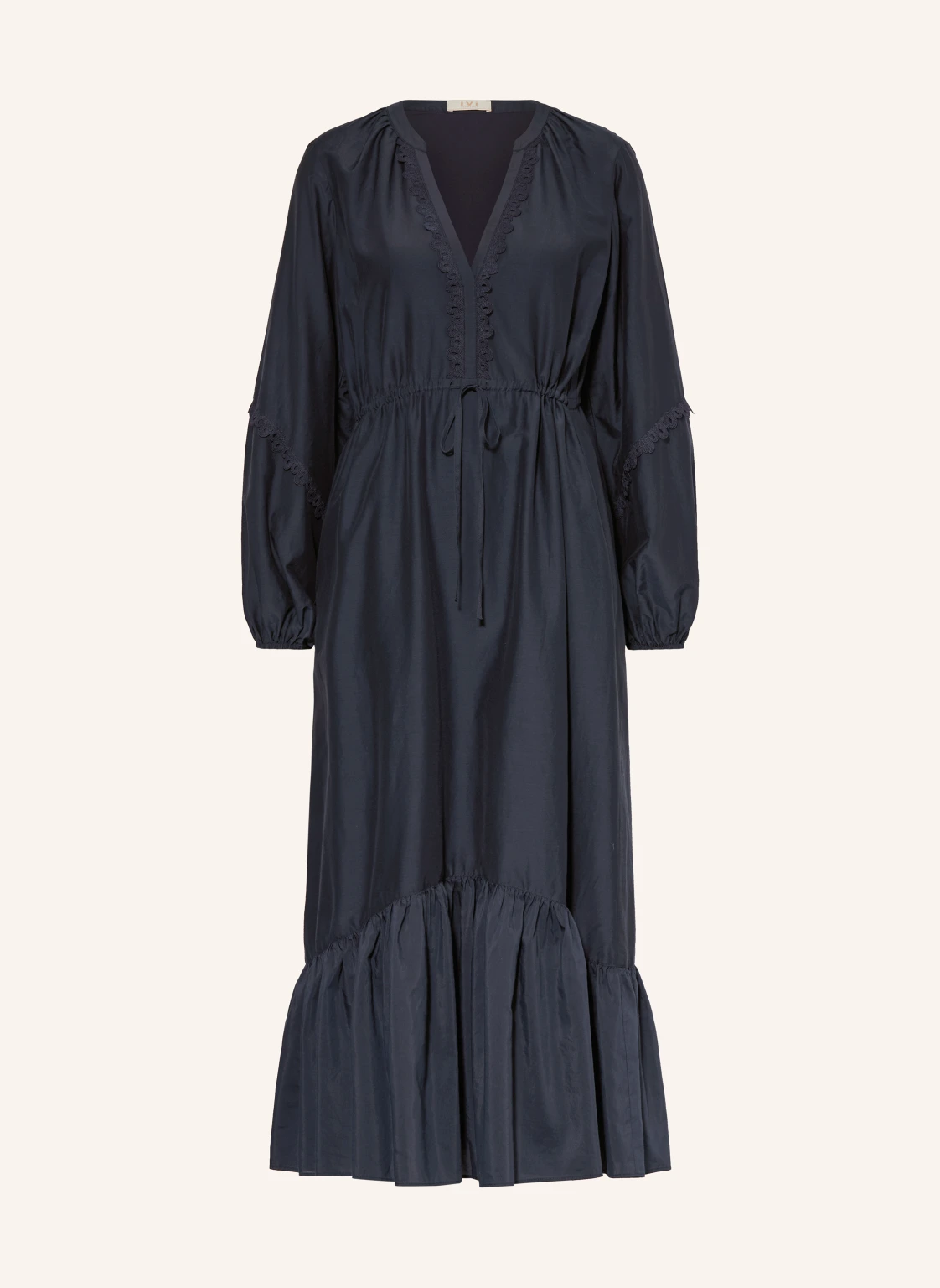 IVI collection Kleid mit Seide und Lochspitze
