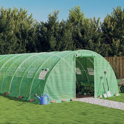 NNEVL Greenhouse with Steel Frame Green 56 m&sup2; 14x4x2 m