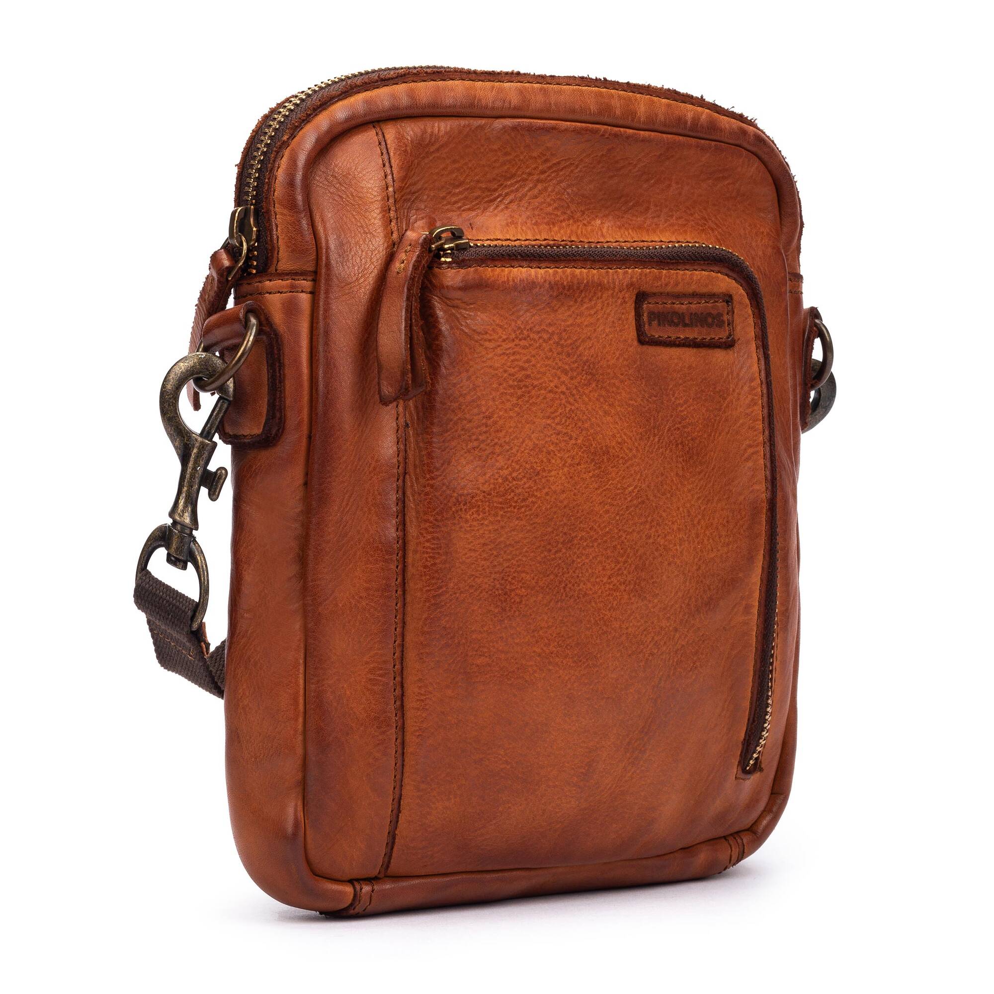 CAIMARI - Bolso de piel con cierre de cremallera para hombre.
