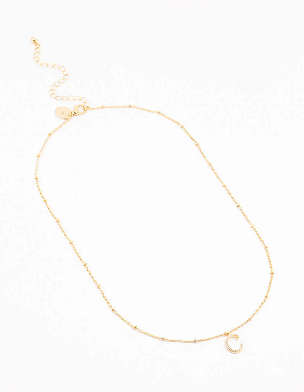Gold Plated Cursive C Initial Necklace