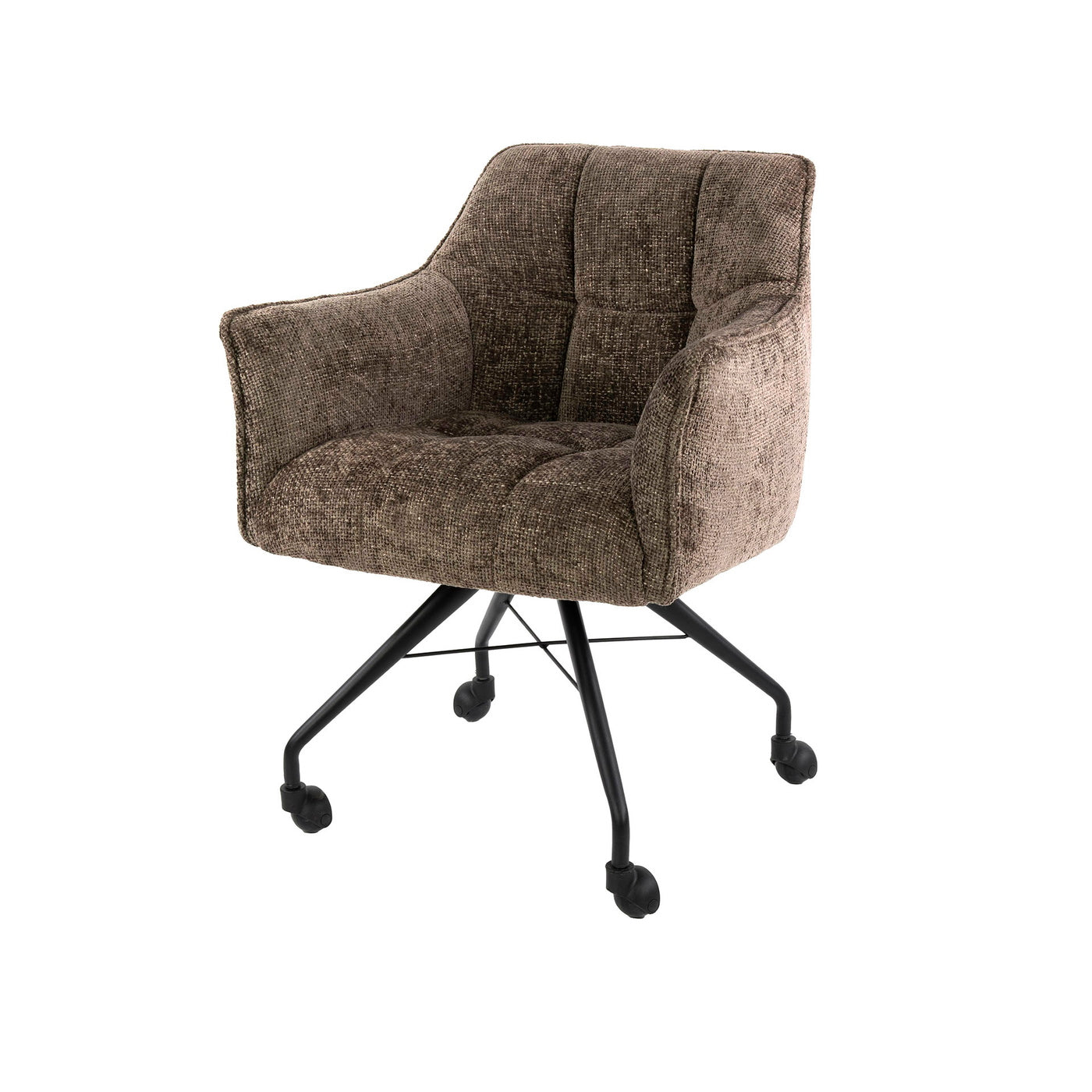 Giga Meubel Eetkamerstoel Hoven - Taupe - Incl. Wieltjes - Set van 2