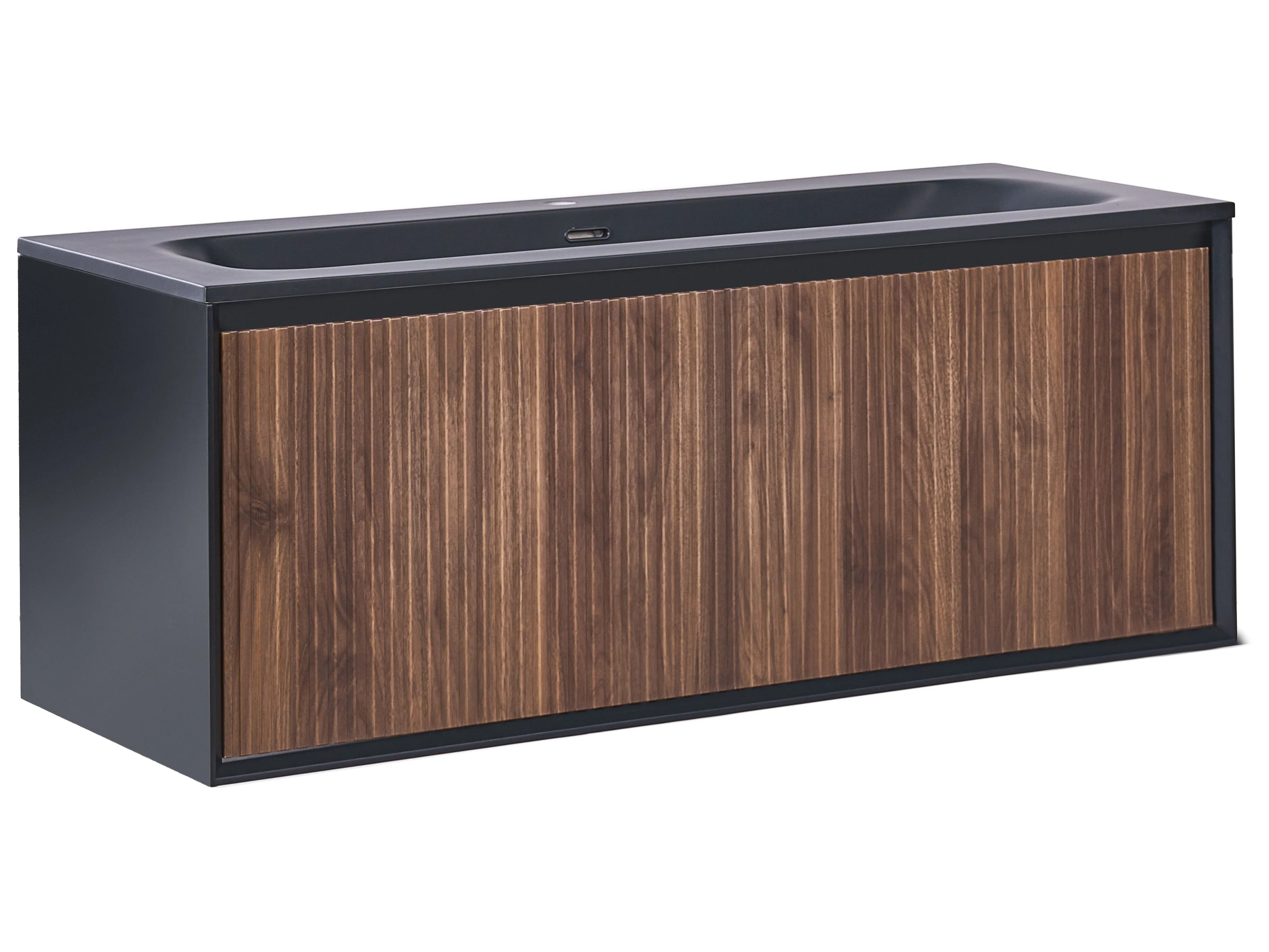 Wall Mounted Vanity Unit with Basin TITICACA Dark Brown
