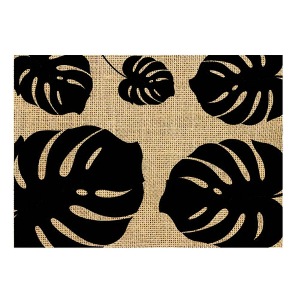 ETHNIK - Set de table en toile de jute feuilles 30x42cm