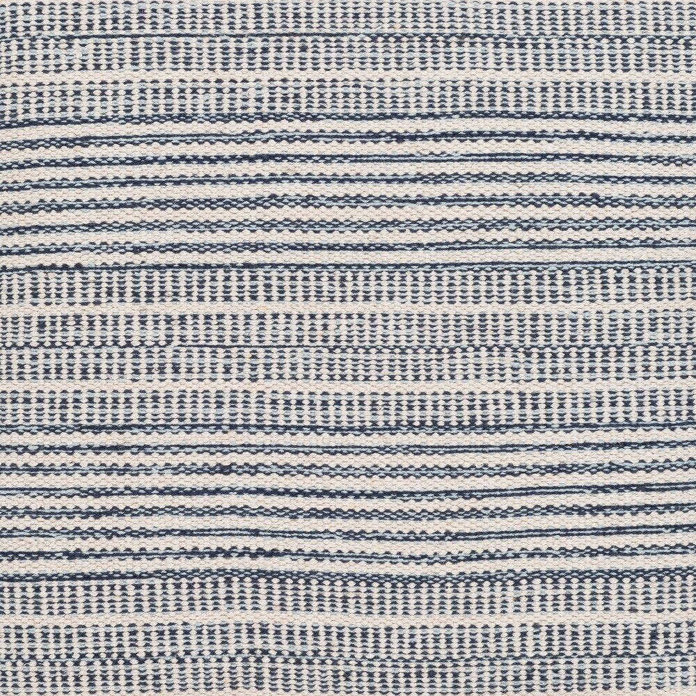 Skyla Farmhouse Stripe 16-inch Square Pouf