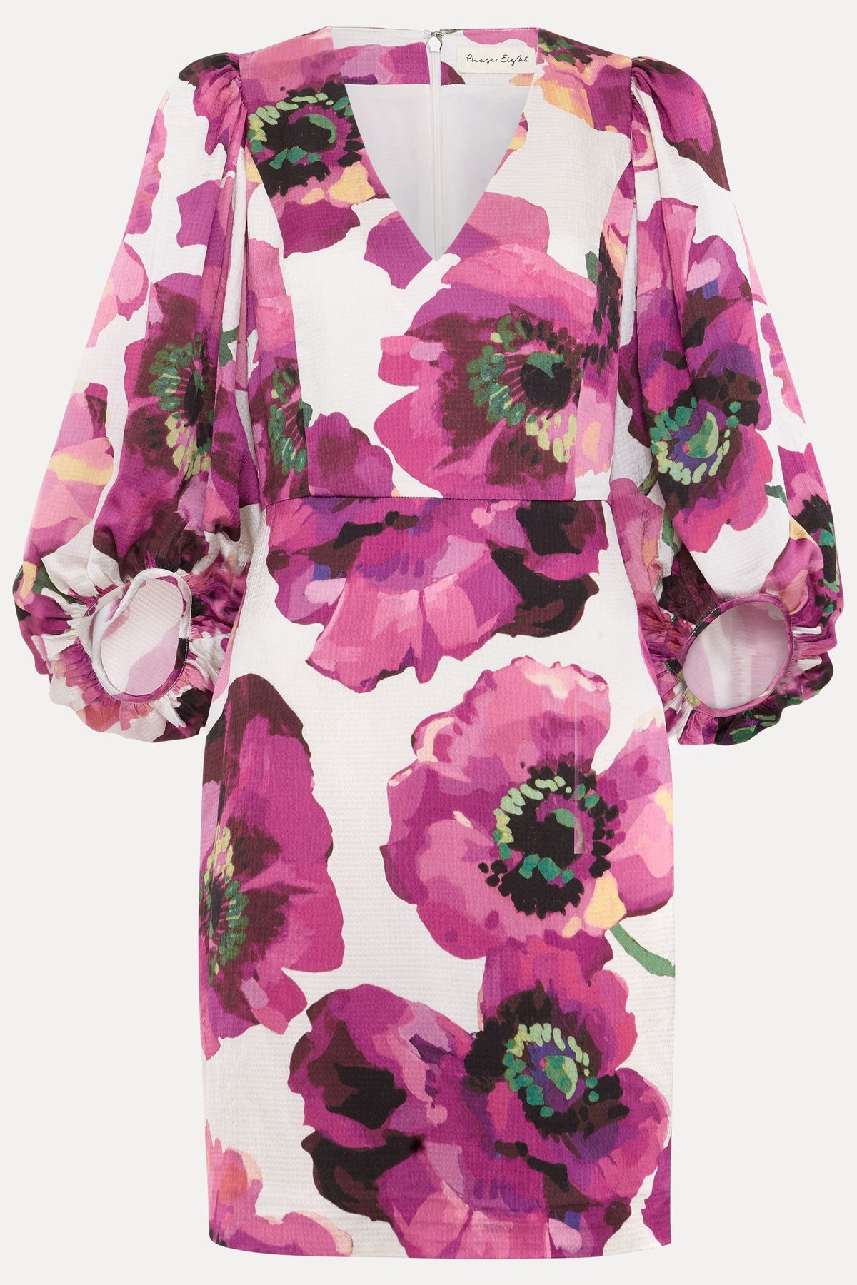 Phase Eight Fiona Puff Sleeve V-Neck Dress