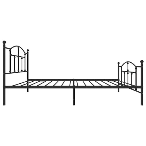 NNEVL Metal Bed Frame with Headboard and Footboard Black 107x203 cm King Single
