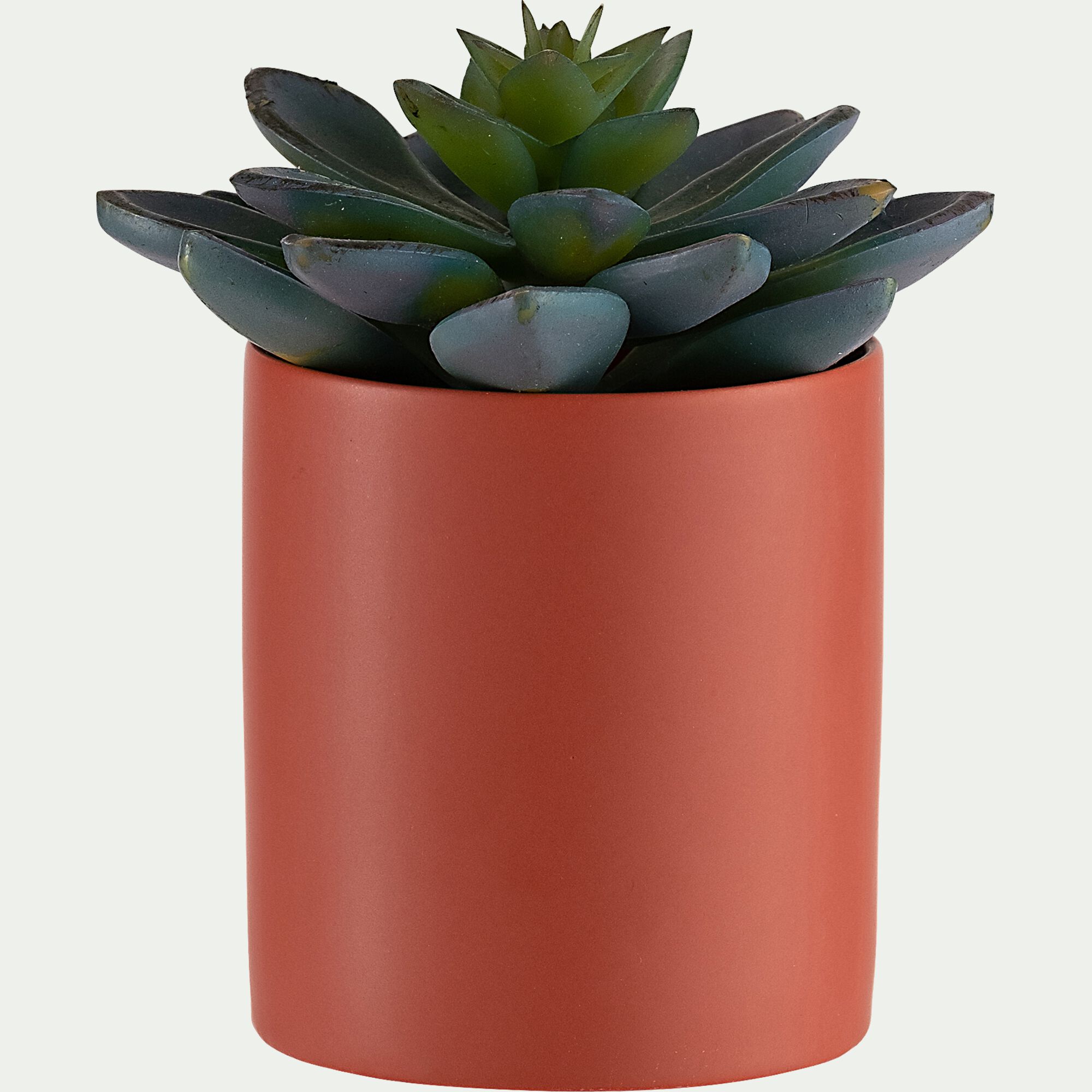MARTIN - Cache-pot en céramique D7xH7,5cm - rouge ricin