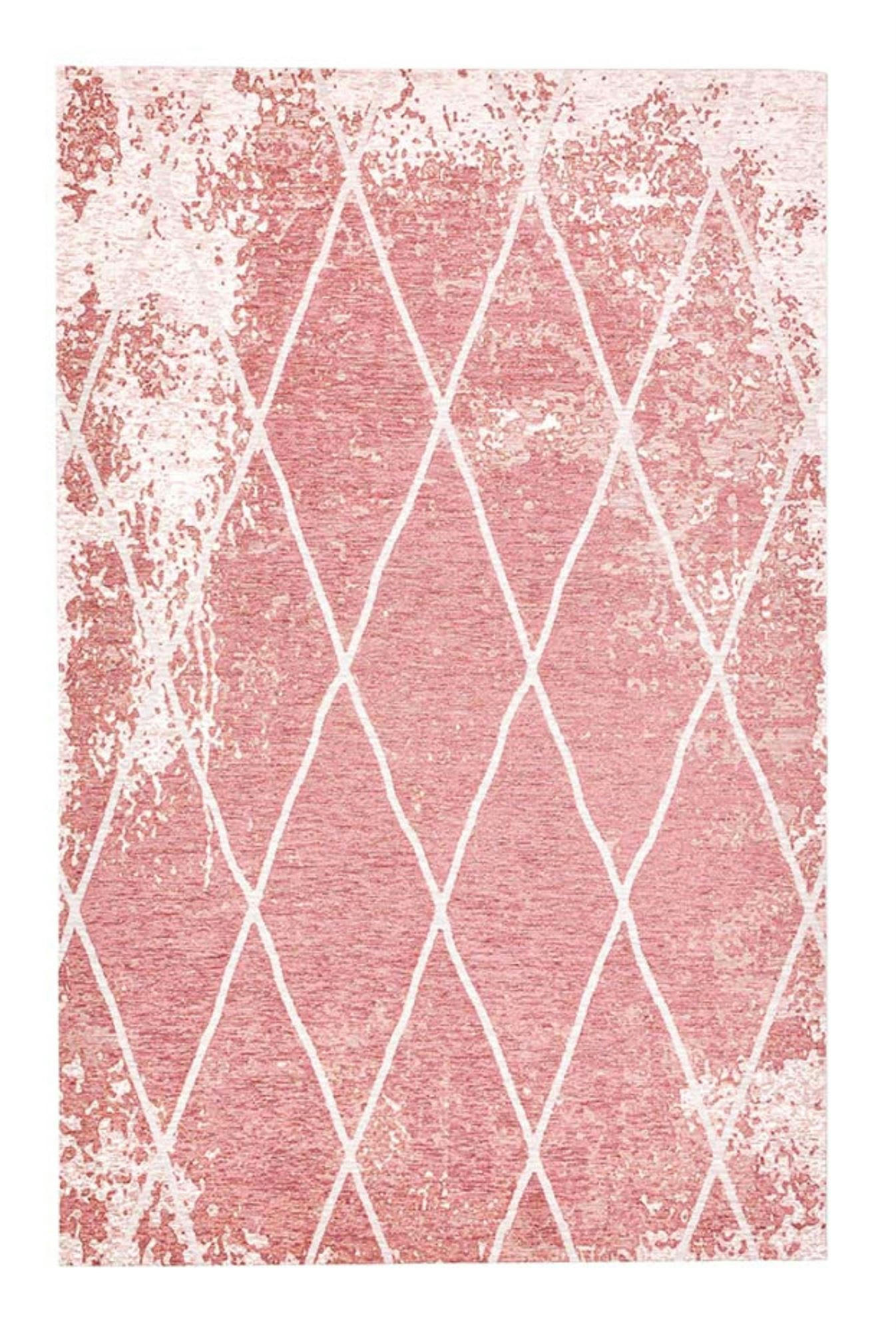 FINE LINES - Tapis graphique et brillant tissé machine Rose clair 50x80 cm