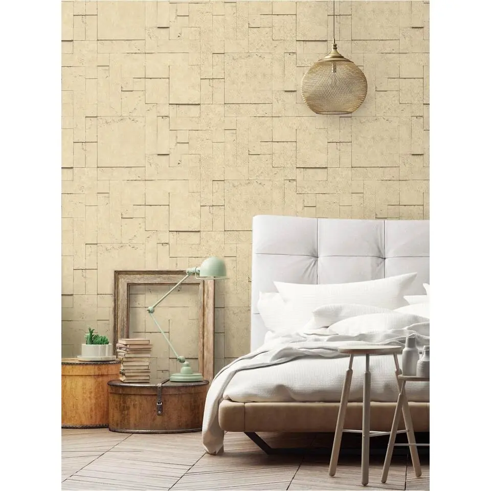 Dutch Wallcoverings - Horizons tegels/dessin beige - 0,53x10,05m