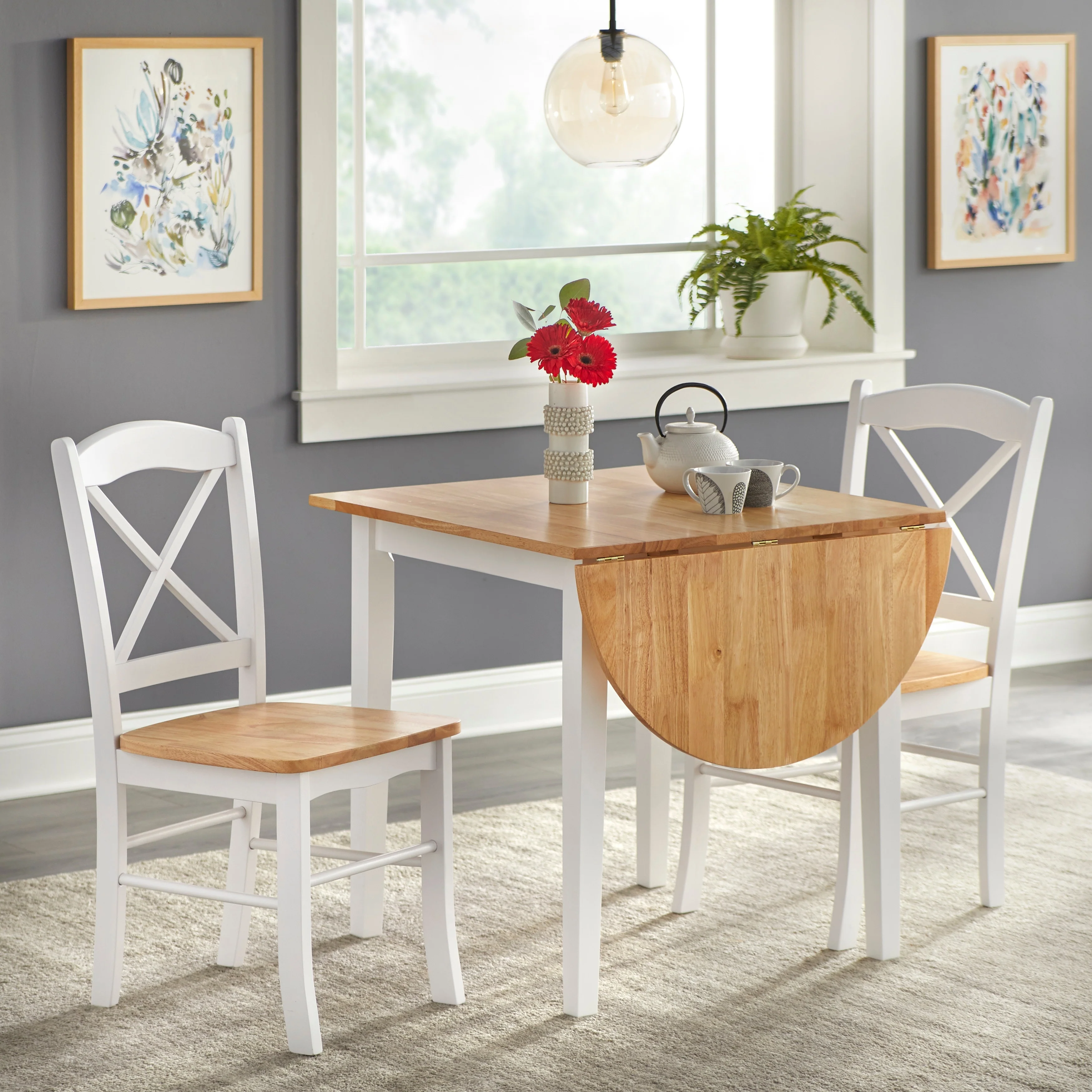 Simple Living Country Cottage Drop Leaf 3-piece Dining Set
