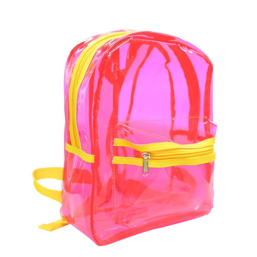 Sac à dos OMG rose et jaune transparent