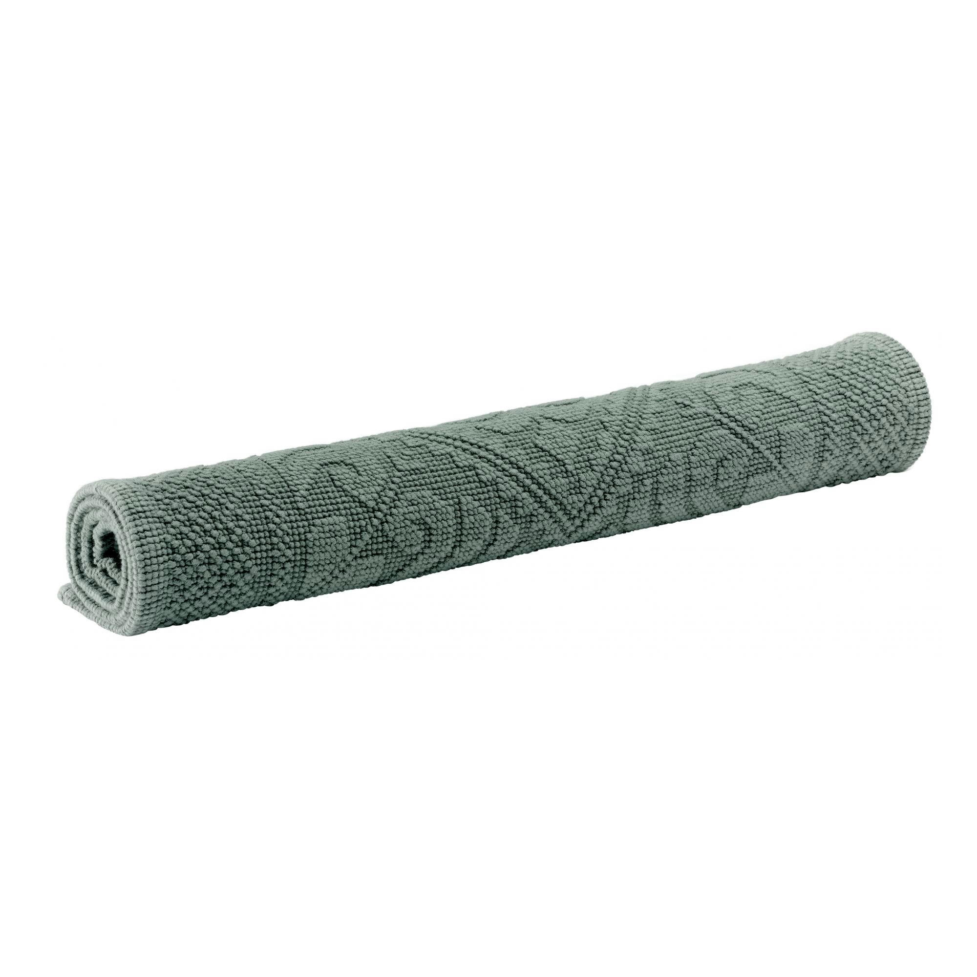 ENZO - Tapis de bain uni  en coton thym 54 x 110