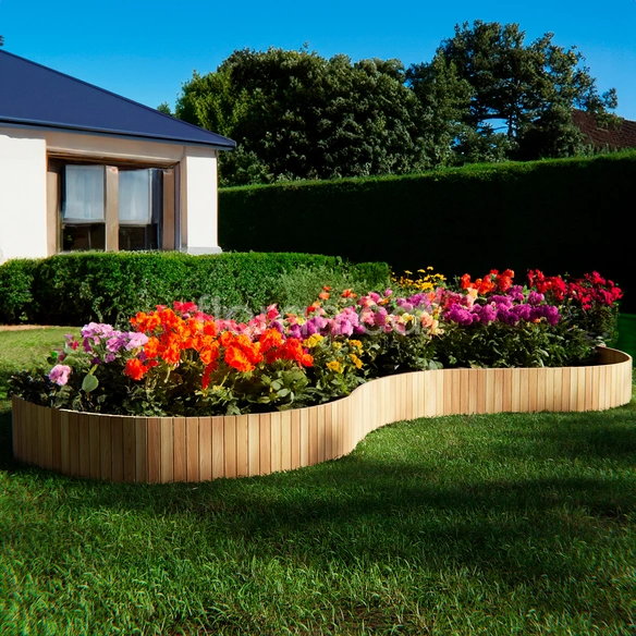 Beeteinfassung, Rollborder II Gartenzaun 200x30 cm Natur Kiefernholz Rollzaun
