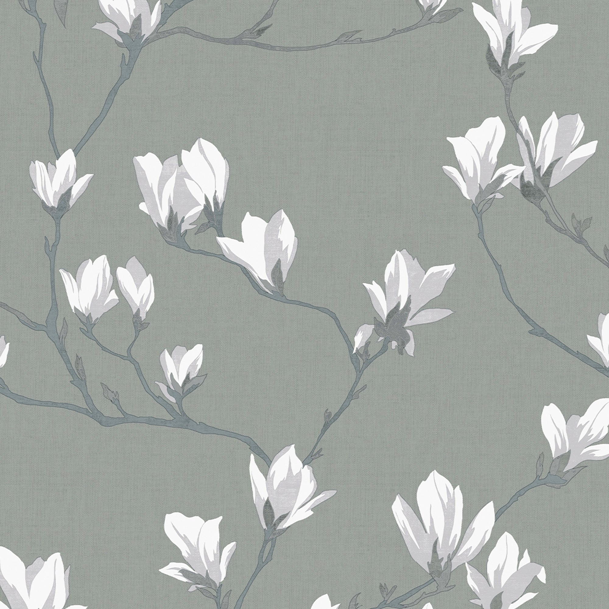 Laura Ashley Vliesbehang - Magnolia Grove Slate - 10mx52cm