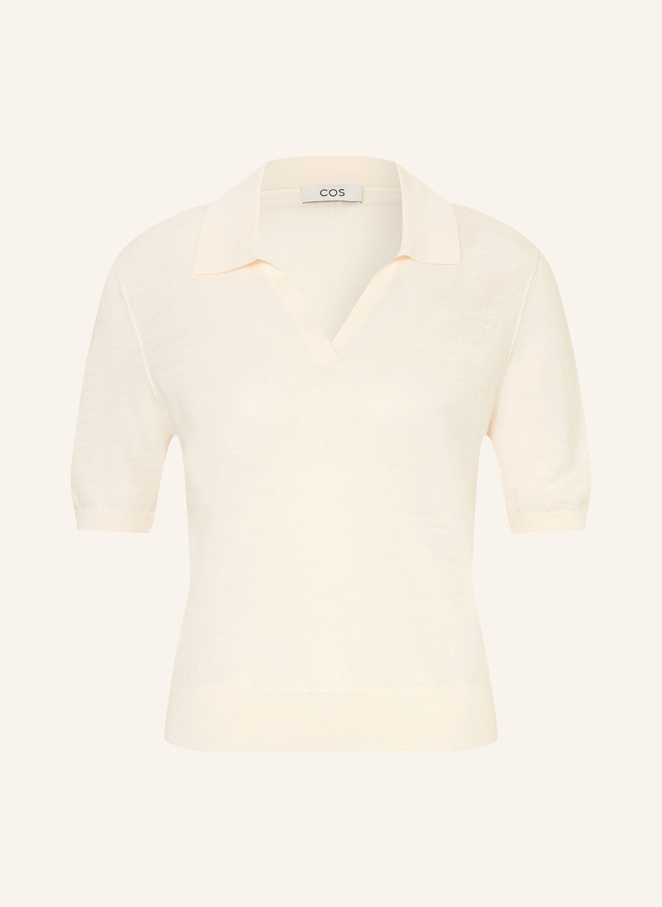 COS Strick-Poloshirt mit Leinen