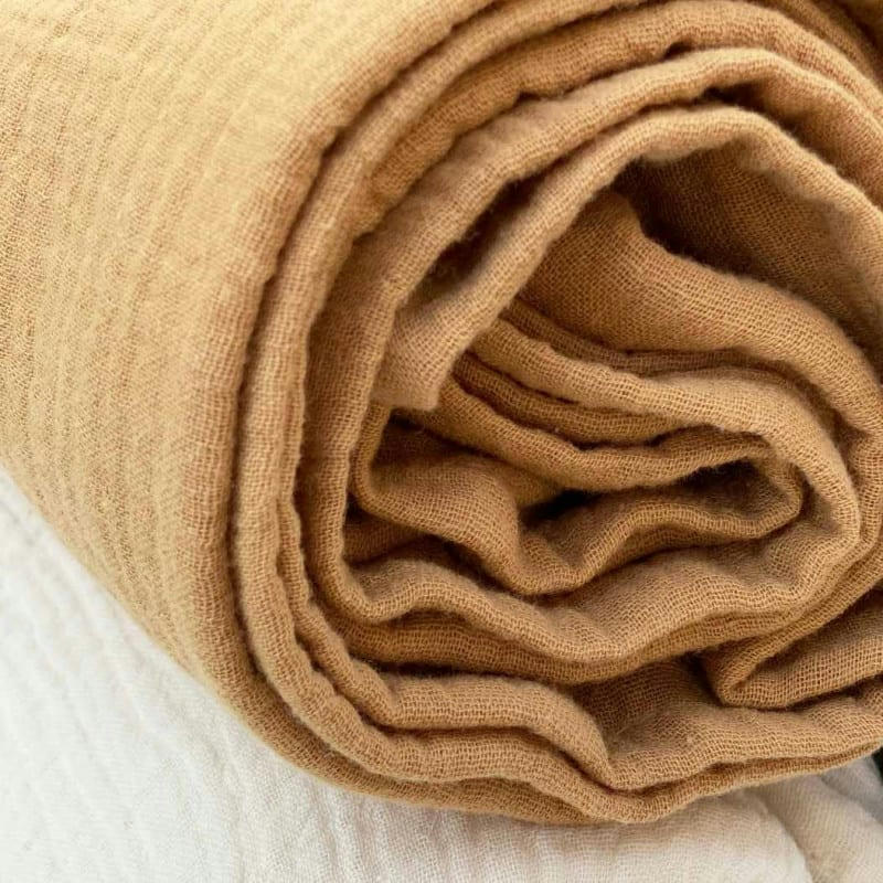 - Maxi lange en gaze de coton camel