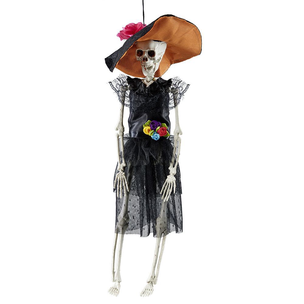 Squelette femme esprit mexicain Halloween à suspendre H40cm